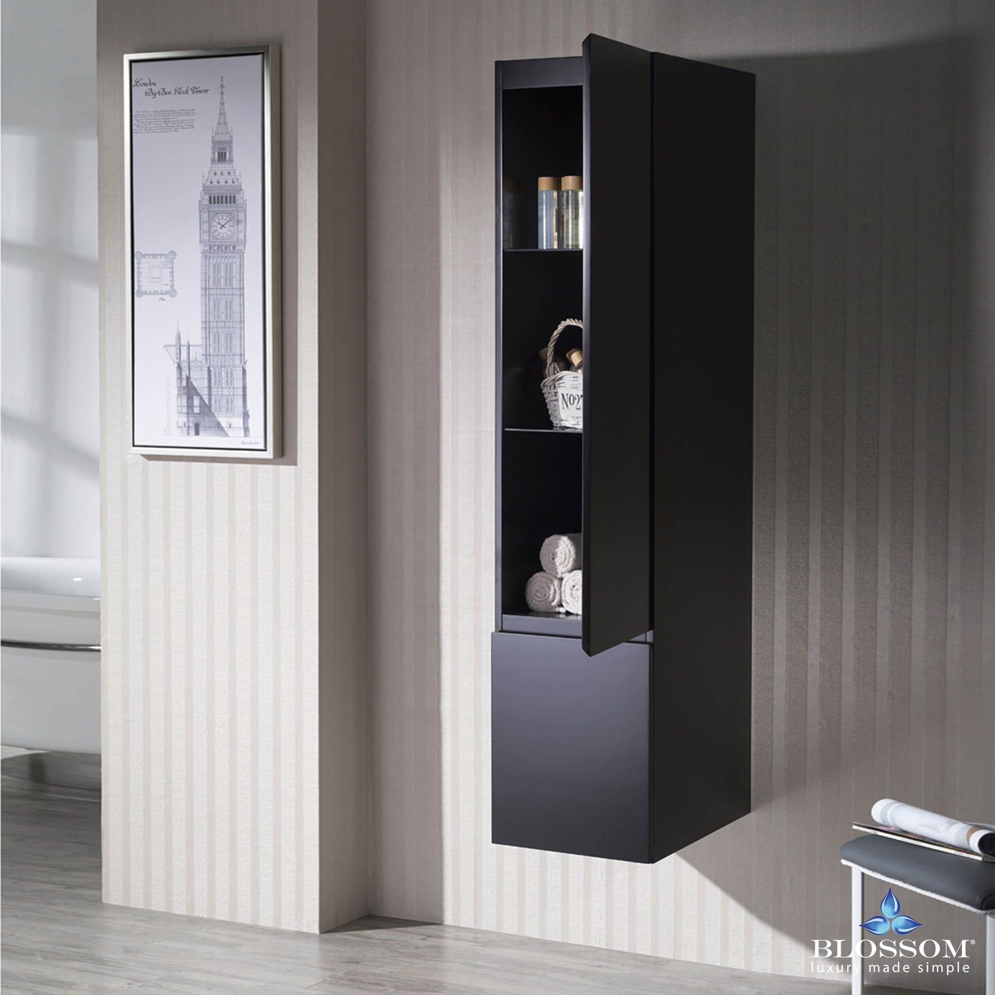 Monaco Wall Hung Linen Cabinet