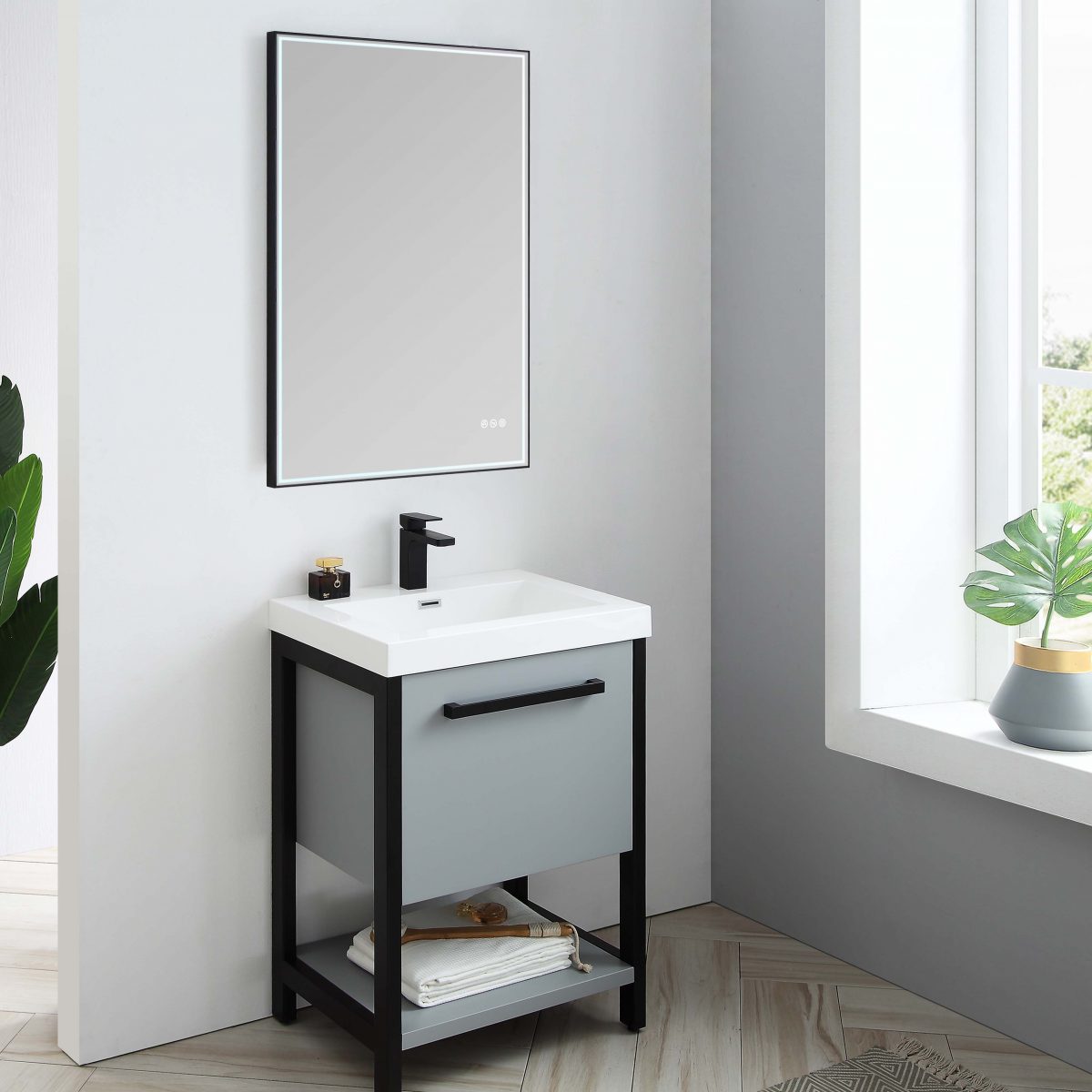 Riga 24" Bathroom Vanity #size_24" #color_metal grey