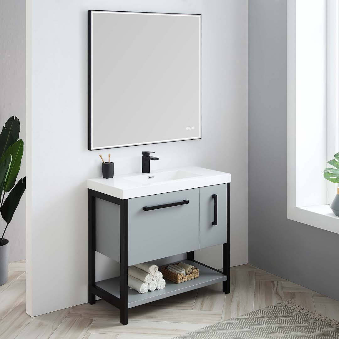 Riga 36" Bathroom Vanity #size_36" #color_metal grey