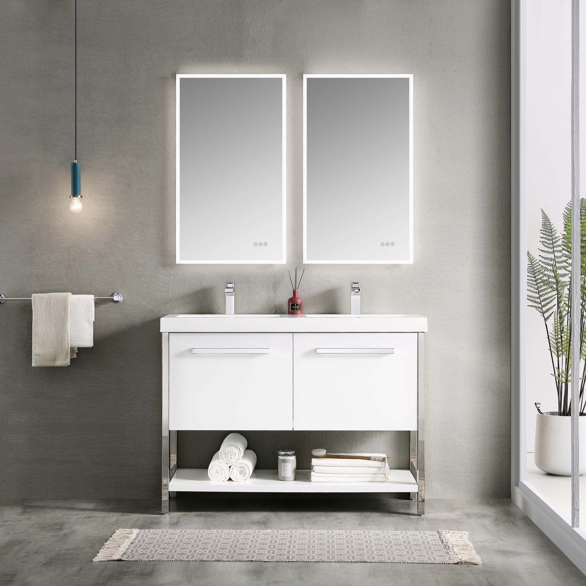 Riga 48" Bathroom Vanity #size_48" Double #color_glossy white