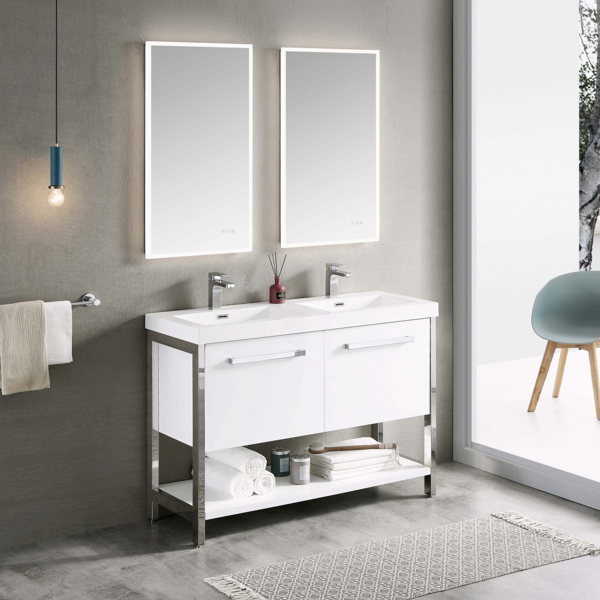 Riga 48" Bathroom Vanity #size_48" Double #color_glossy white