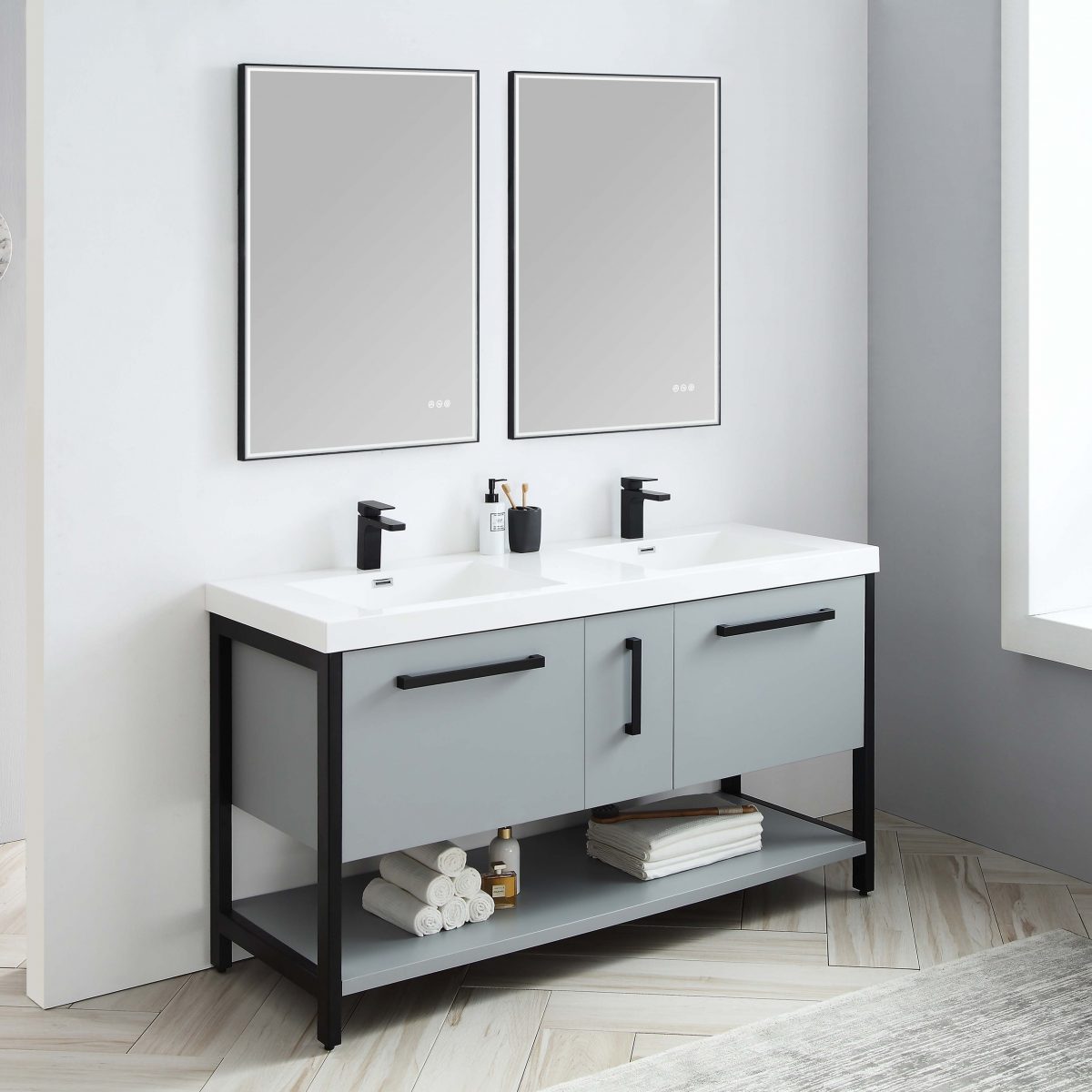 Riga 60" Bathroom Vanity #size_60" #color_metal grey