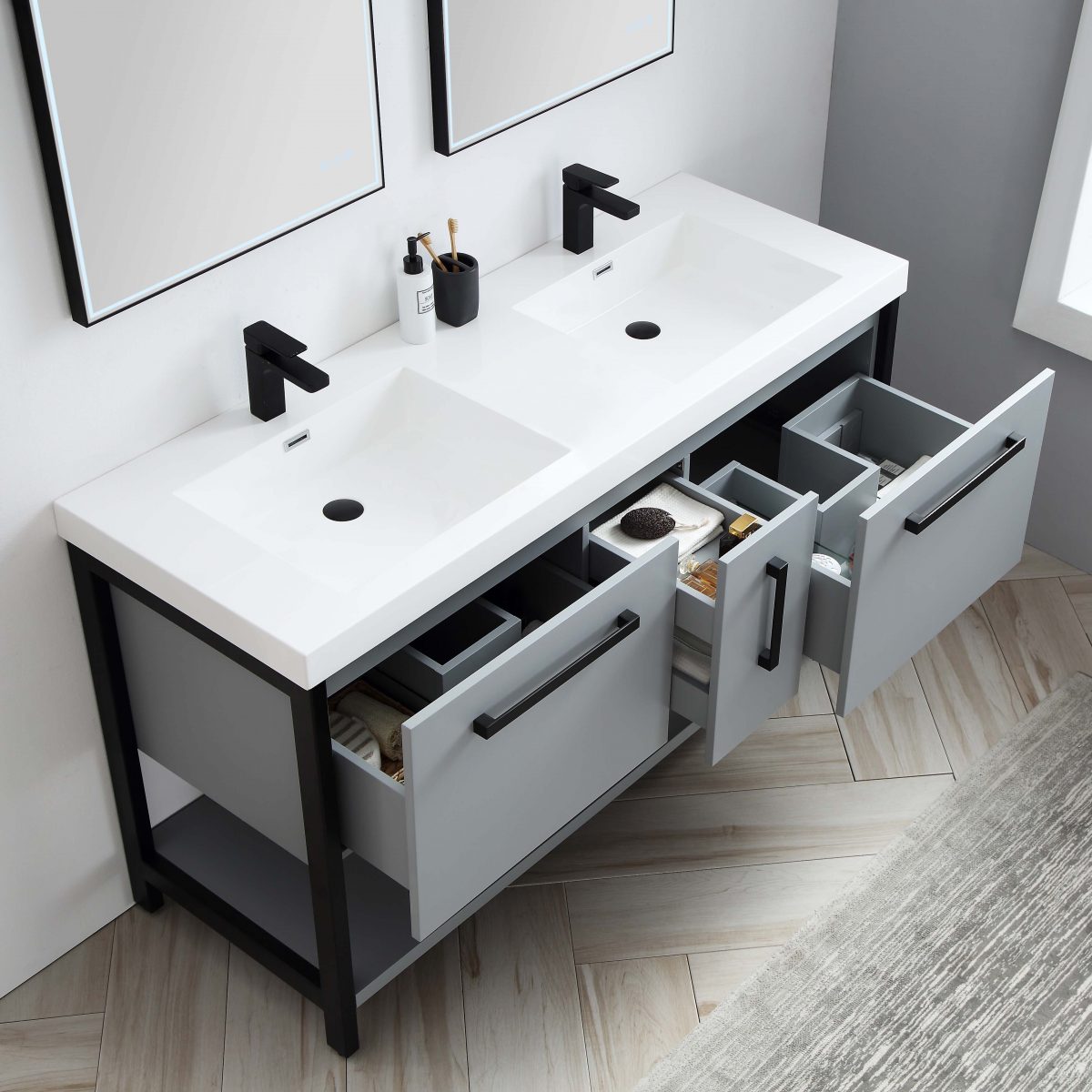 Riga 60" Bathroom Vanity #size_60" #color_metal grey