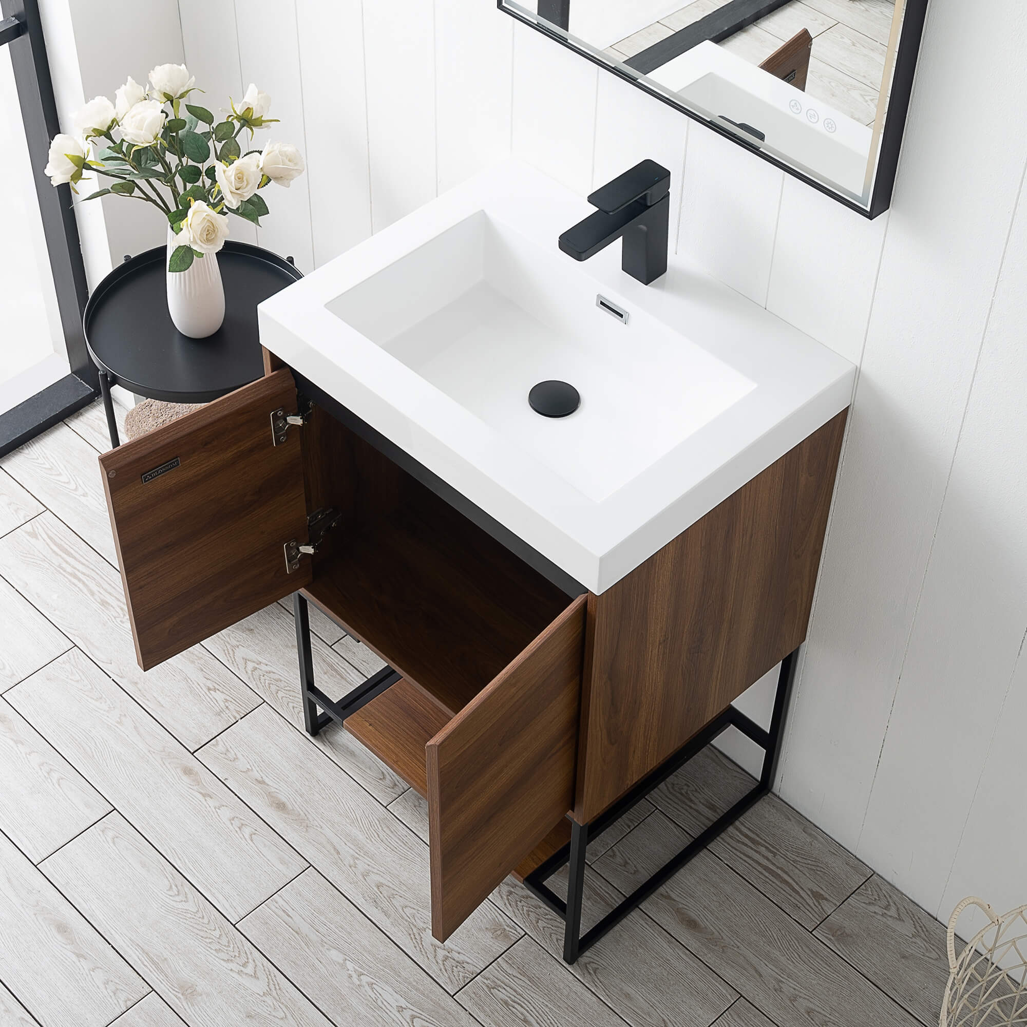 Porto 24" Bathroom Vanity #size_24" #color_red walnut