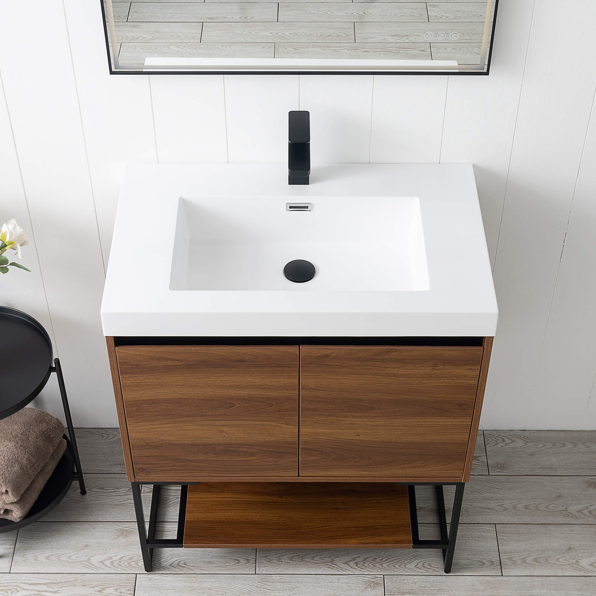 Porto 30" Bathroom Vanity #size_30" #color_red walnut