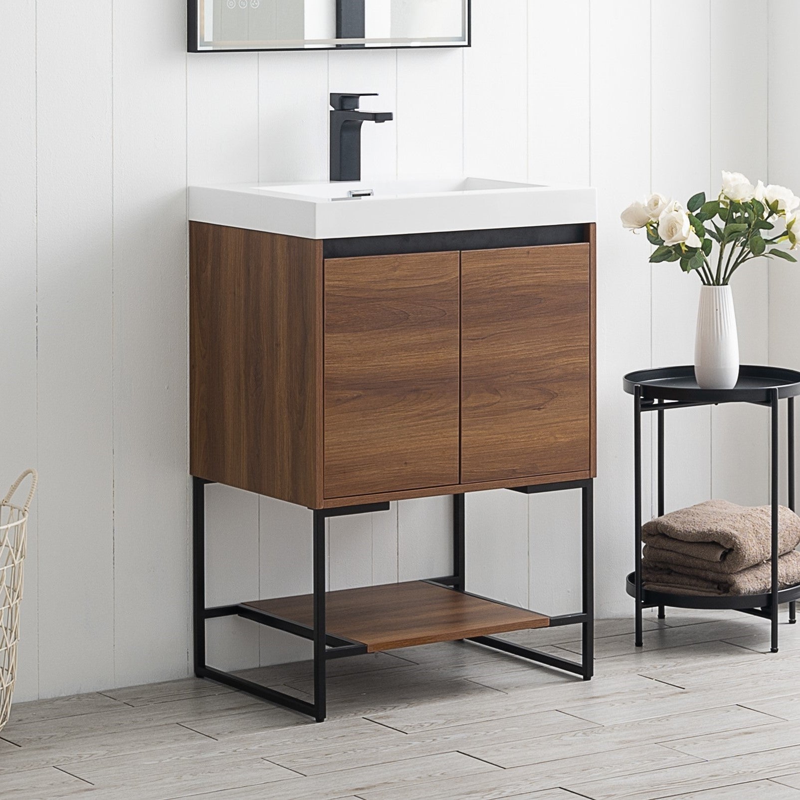 Porto 24" Bathroom Vanity #size_24" #color_red walnut