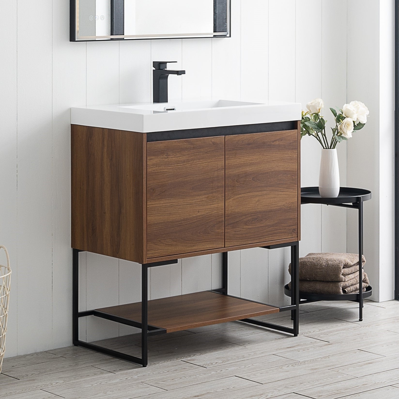 Porto 30" Bathroom Vanity #size_30" #color_red walnut