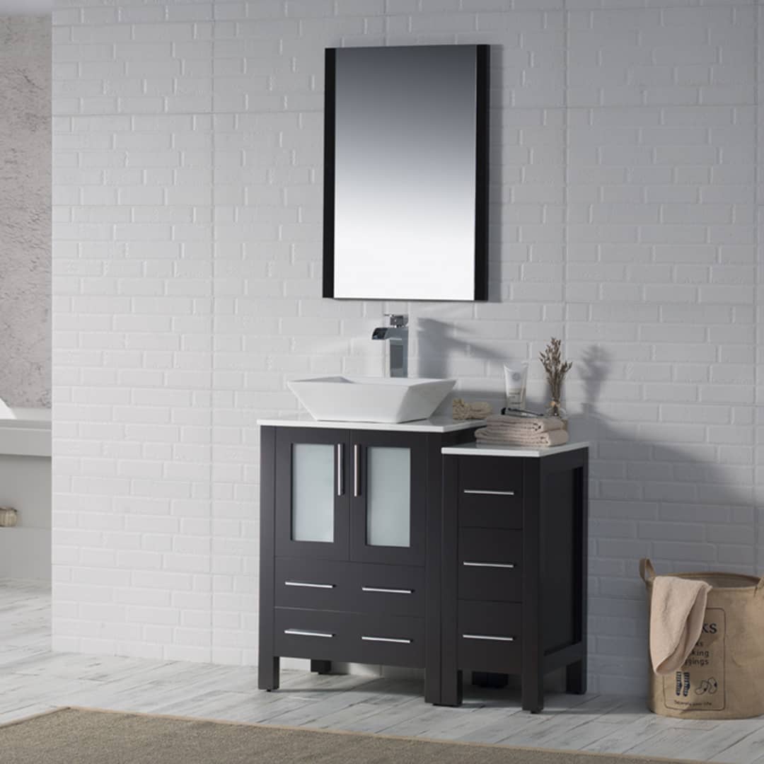 Sydney 36" Bathroom Vanity  #size_36" Side Cabinet #color_glossy white