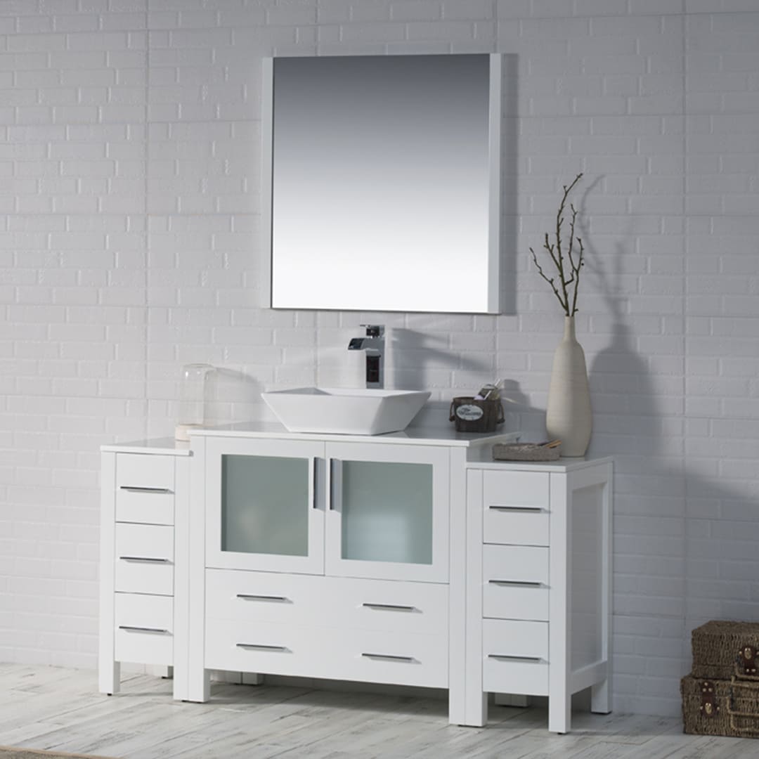 Sydney 60" Bathroom Vanity  #size_60" Side Cabinet #color_glossy white
