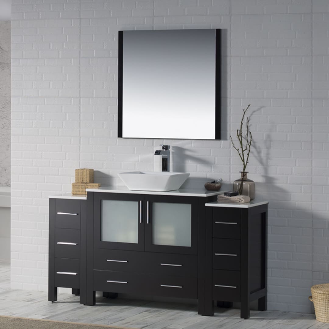 Sydney 60" Bathroom Vanity  #size_60" Side Cabinet #color_espresso