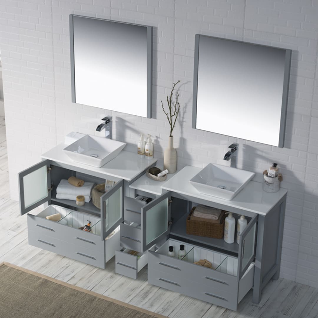 Sydney 84" Bathroom Vanity  #size_84"  #color_metal grey