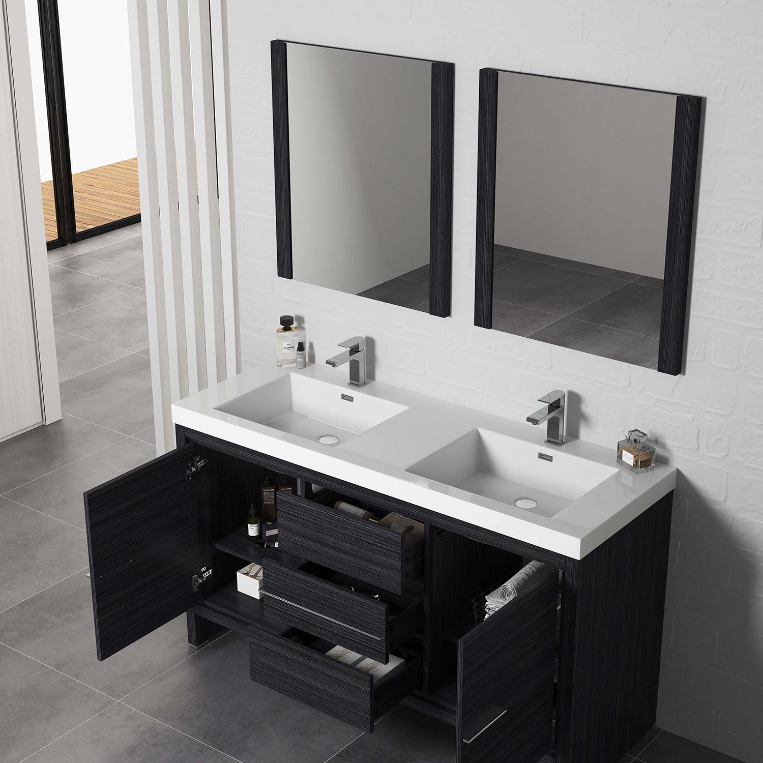 Milan 60" Bathroom Vanity  #size_60"  #color_silver grey