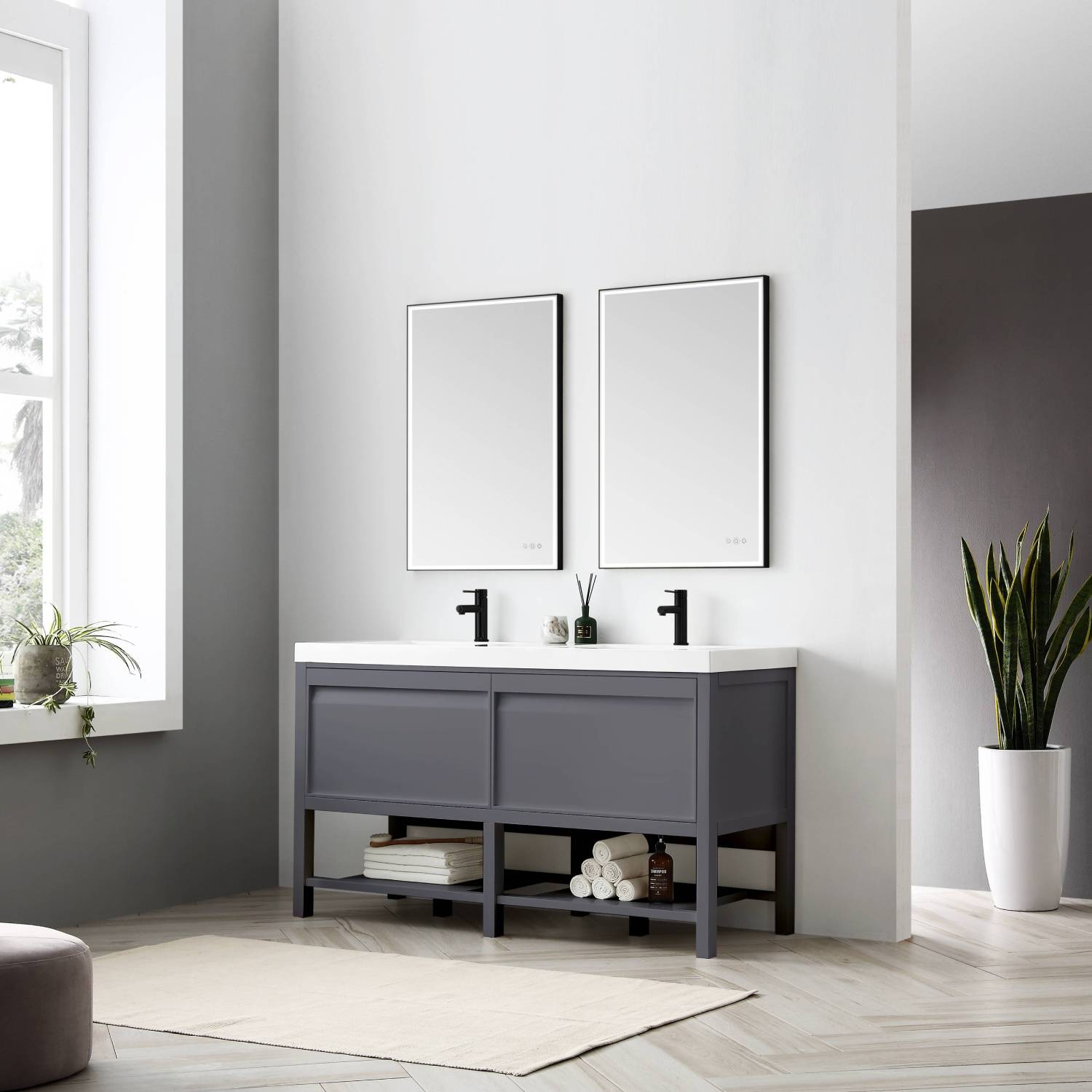Vienna 60" Bathroom Vanity  #size_60"  #color_matte grey