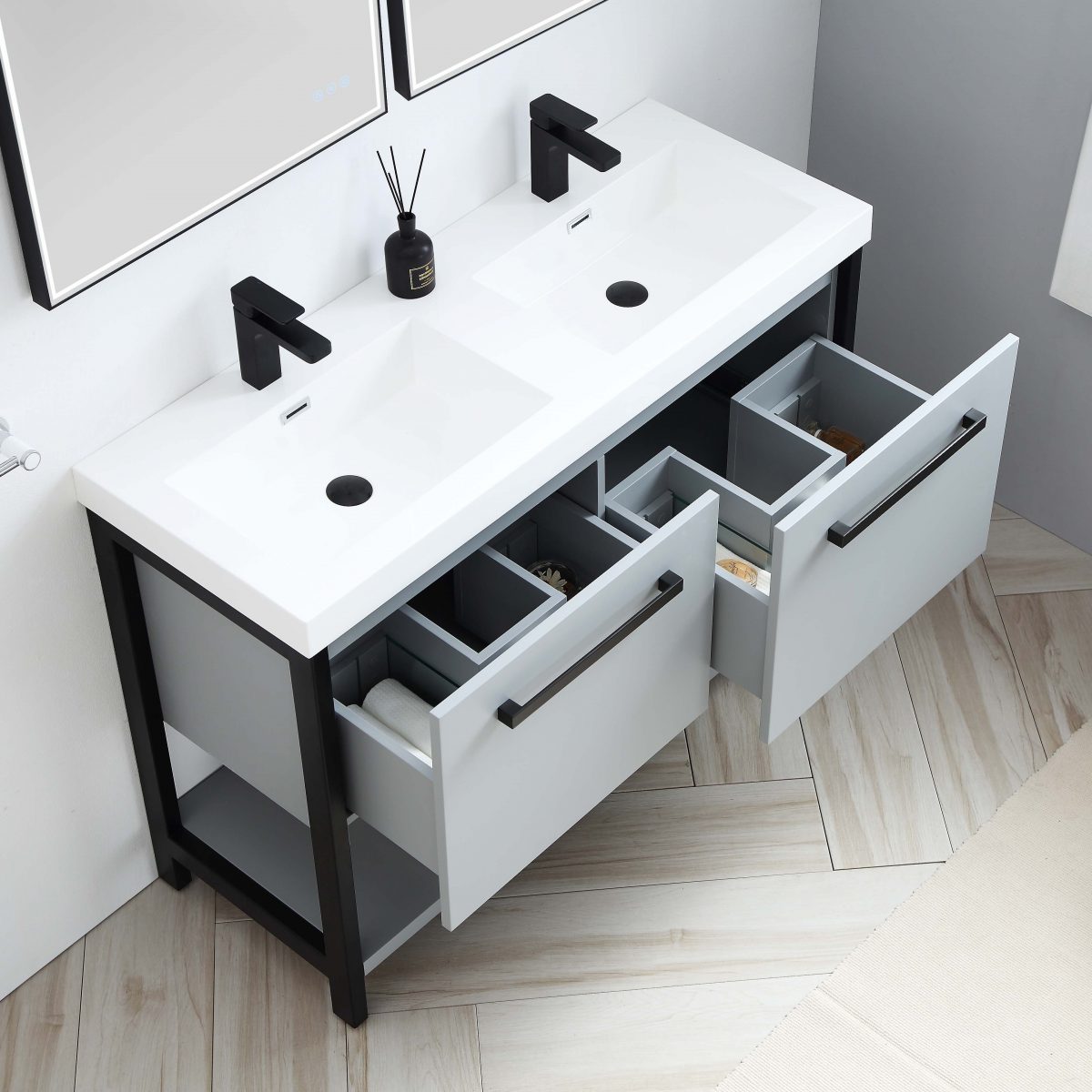 Riga 48" Bathroom Vanity  #size_48" Double  #color_metal grey