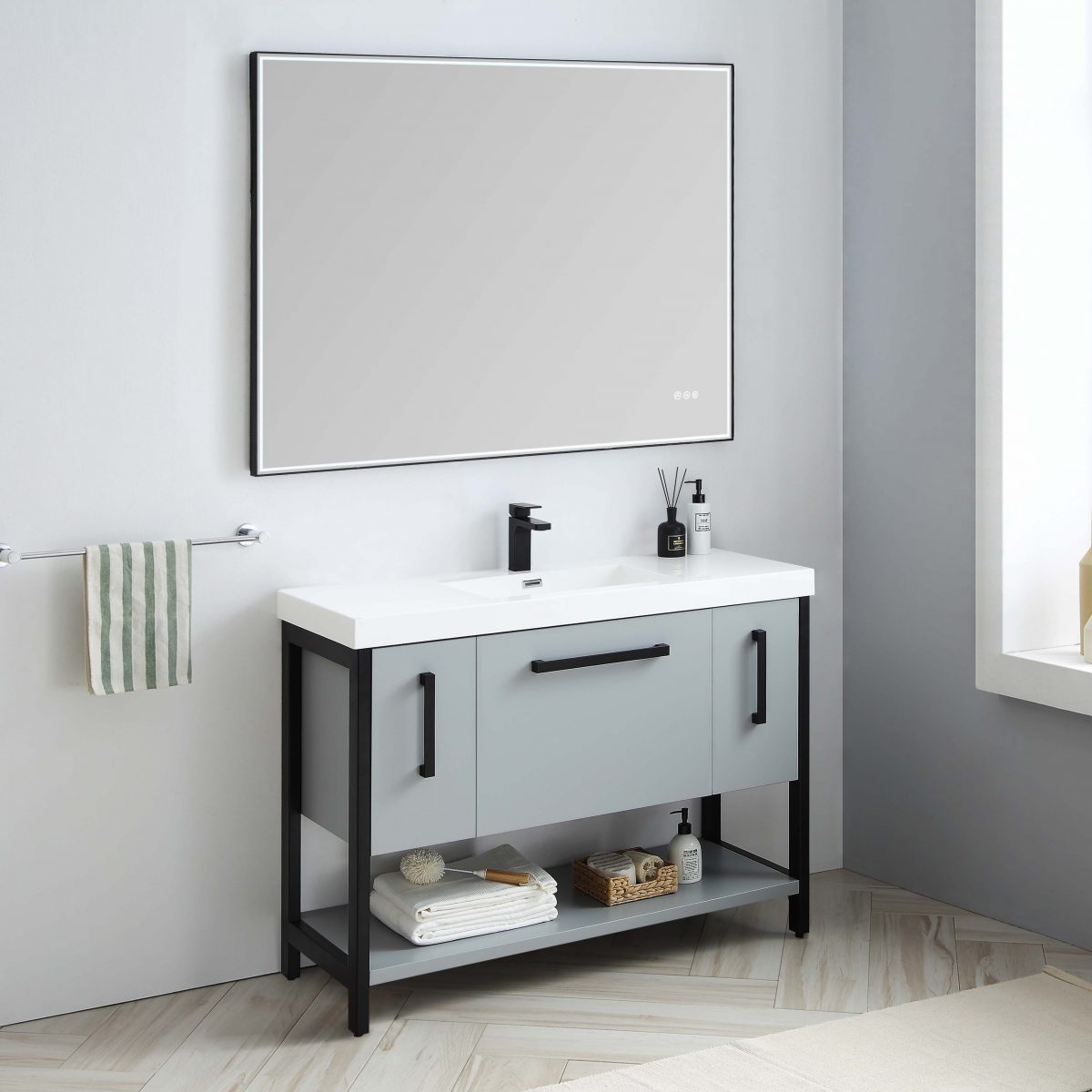 Riga 48" Bathroom Vanity  #size_48"  #color_metal grey