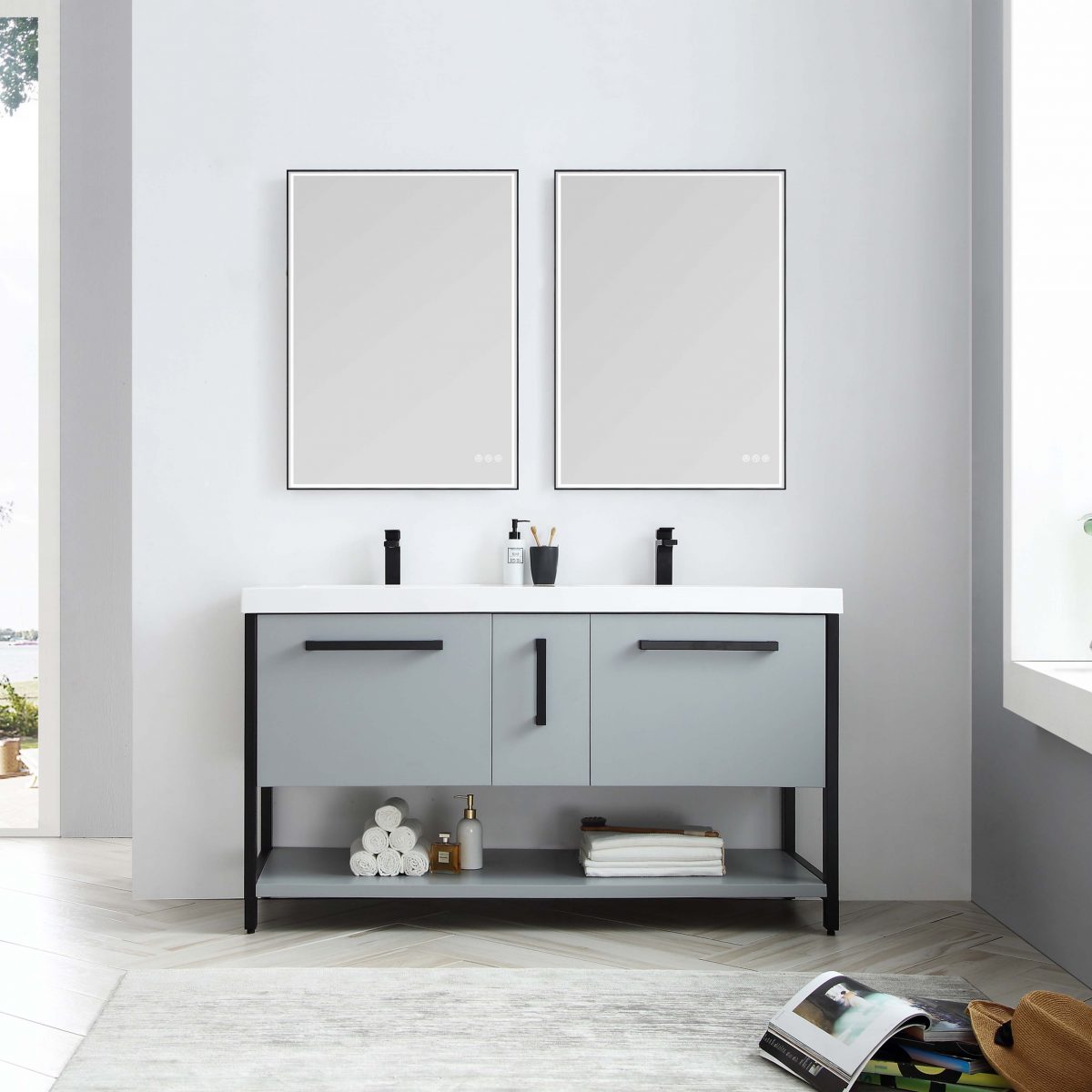 Riga 60" Bathroom Vanity  #size_60"   #color_metal grey