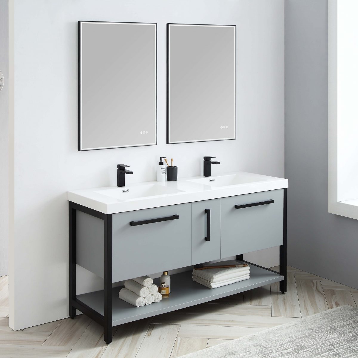 Riga 60" Bathroom Vanity  #size_60"   #color_metal grey