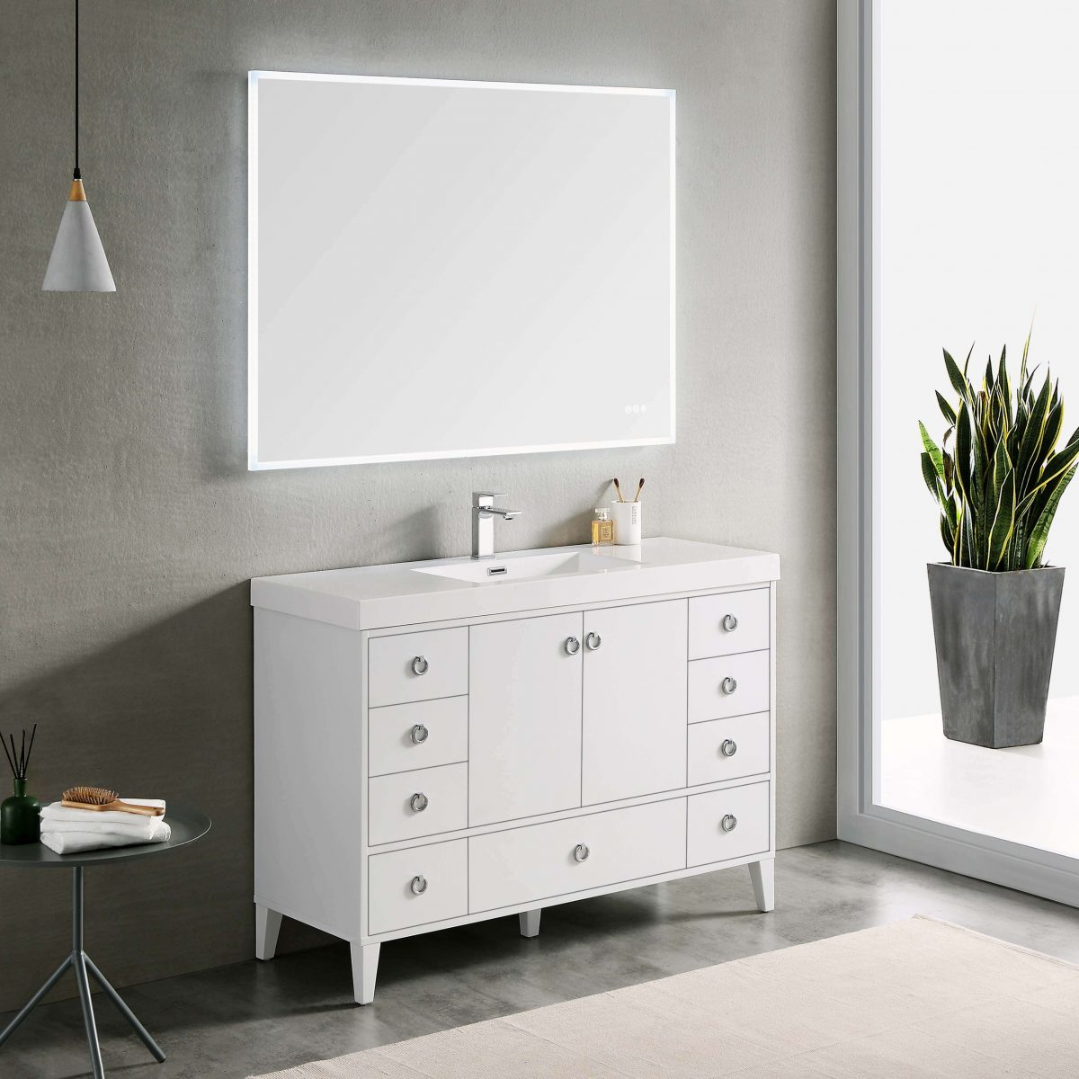 Lyon 48" Bathroom Vanity  #size_48"  #color_matte white 