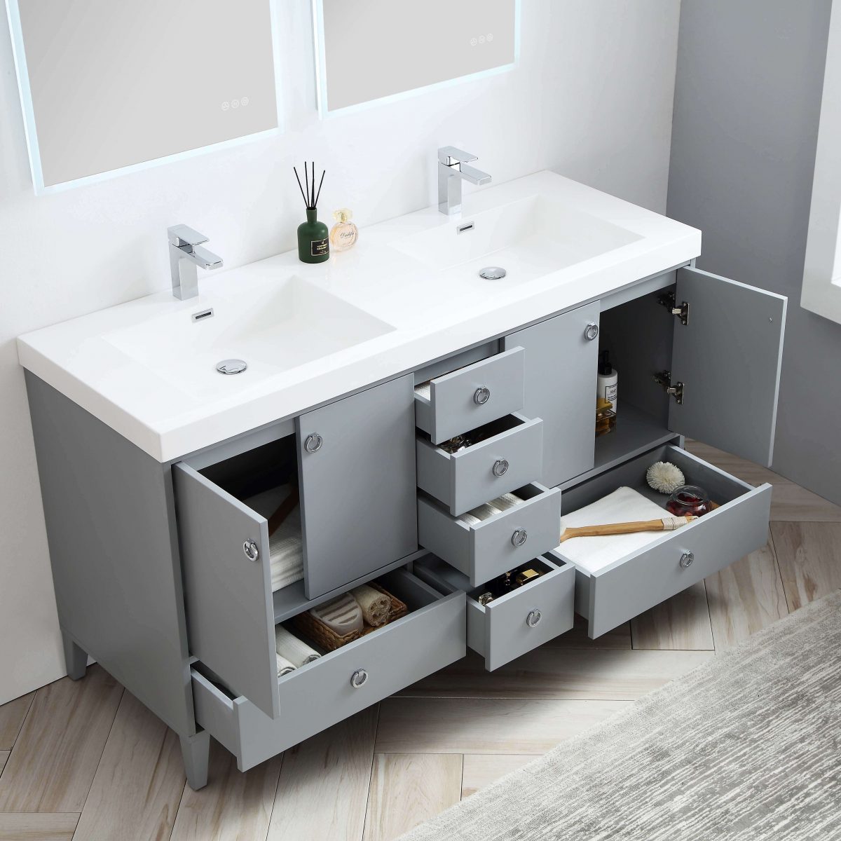 Lyon 60" Bathroom Vanity  #size_60"  #color_metal grey 