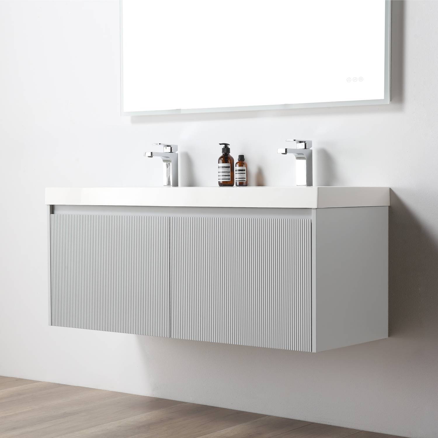 Positano 48" Bathroom Vanity  #size_48" Double  #color_light grey