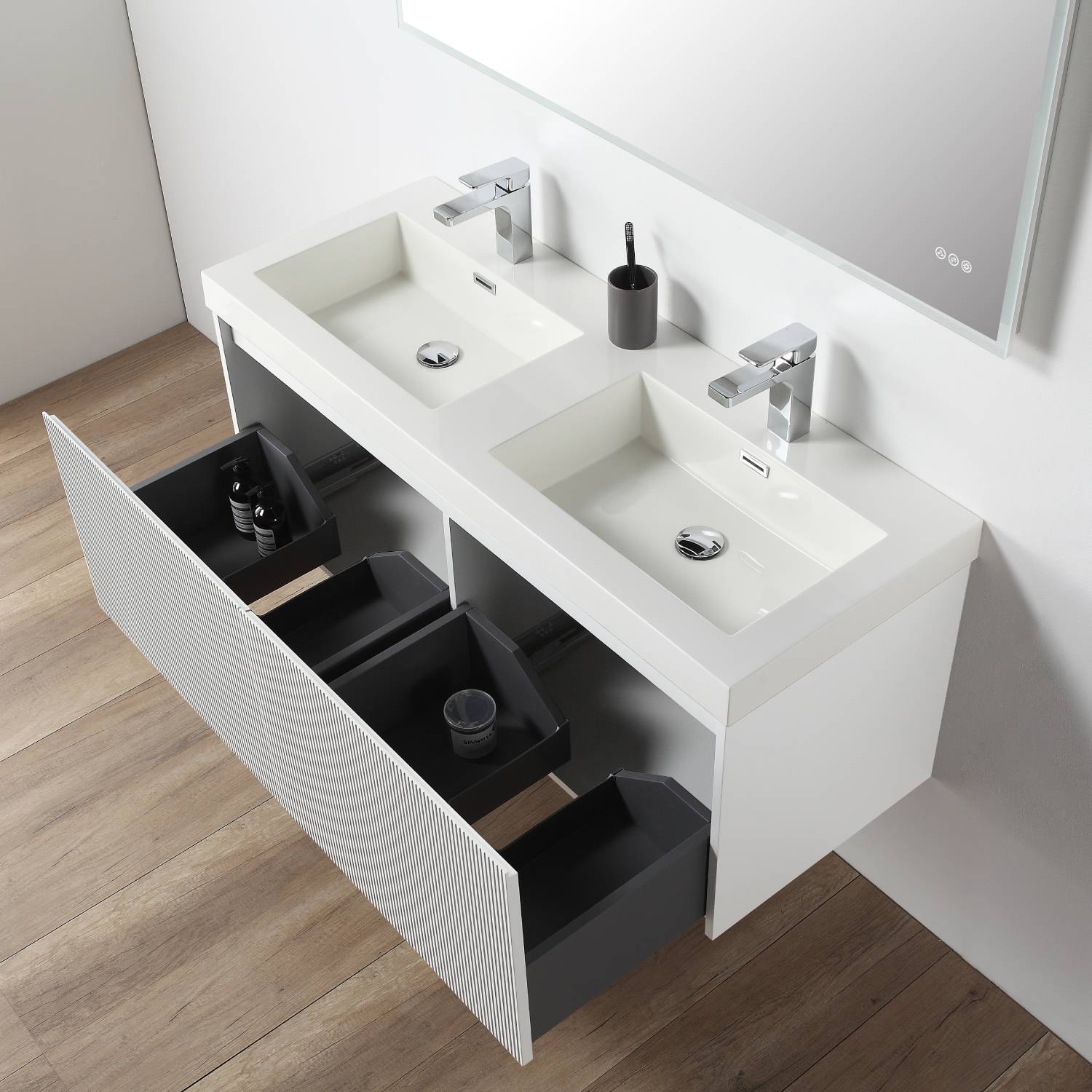 Positano 48" Bathroom Vanity  #size_48" Double  #color_matte white