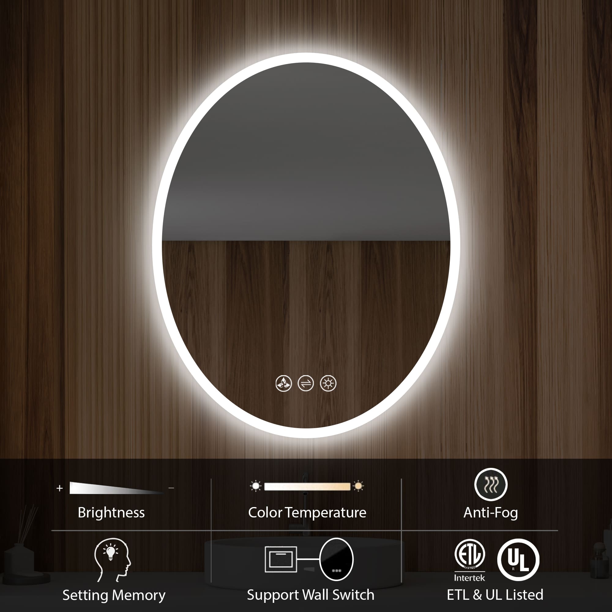 Oval  24"  LED Mirrors #size_24X36