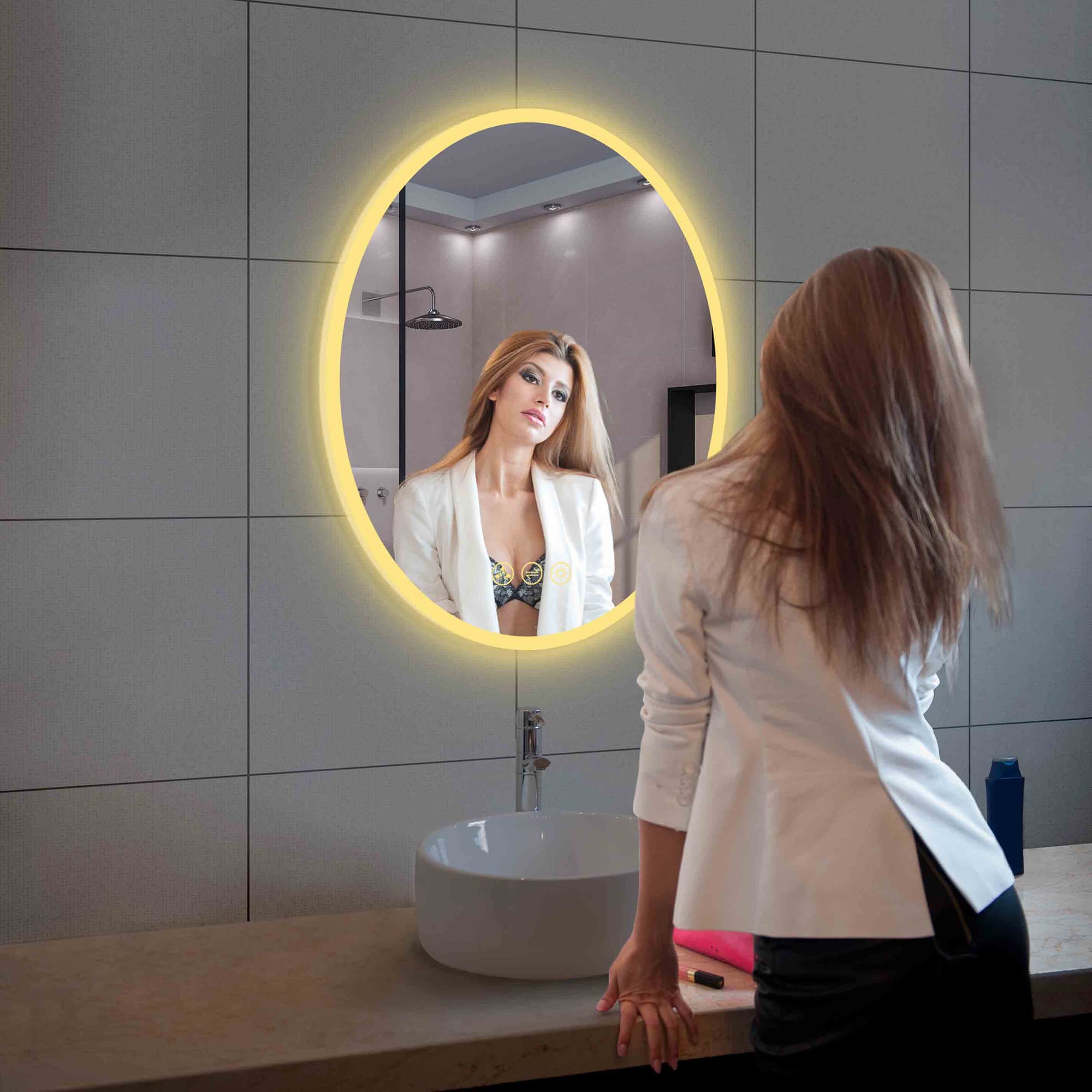 Oval  24"  LED Mirrors #size_24X36