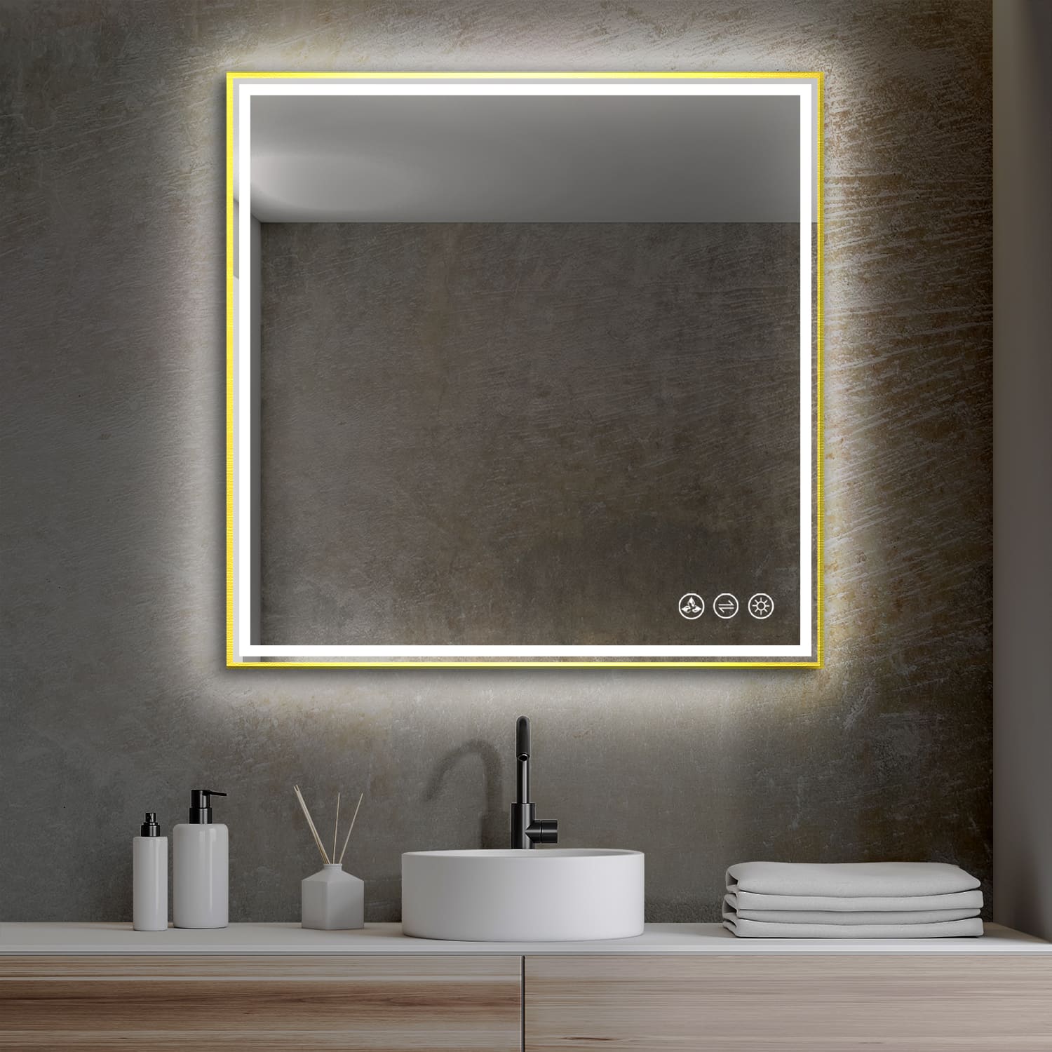 Stellar 36" LED Mirrors #size_36x36 #color_brass