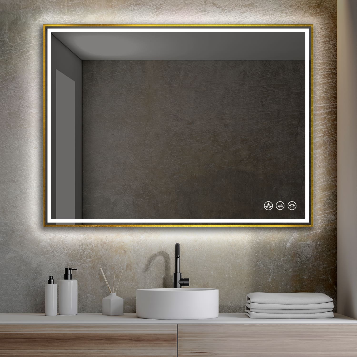 Stellar 48" LED Mirrors #size_48x36 #color_brass
