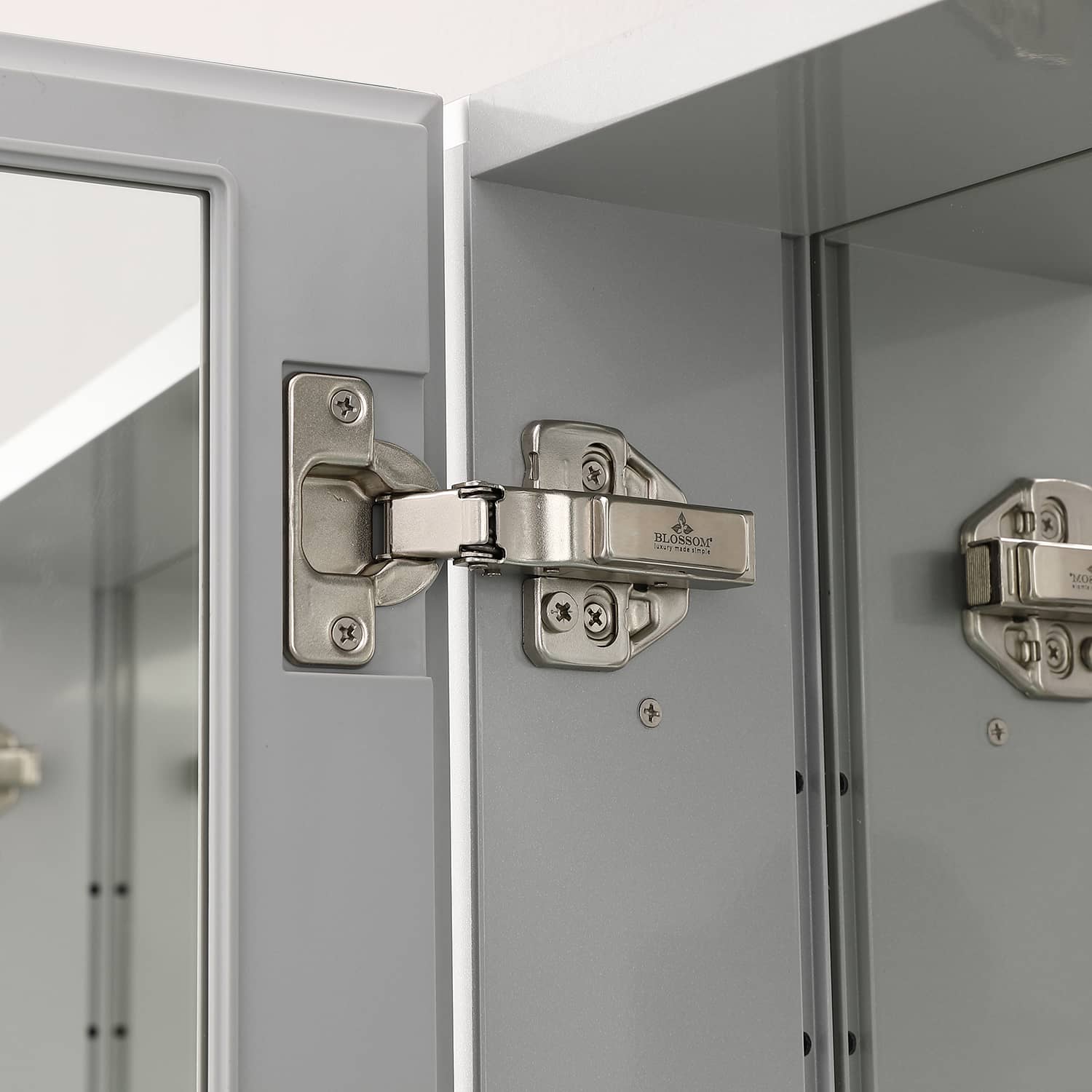 30" x 26" Double Door Reversible Hinge Frameless Mirrored Medicine Cabinet