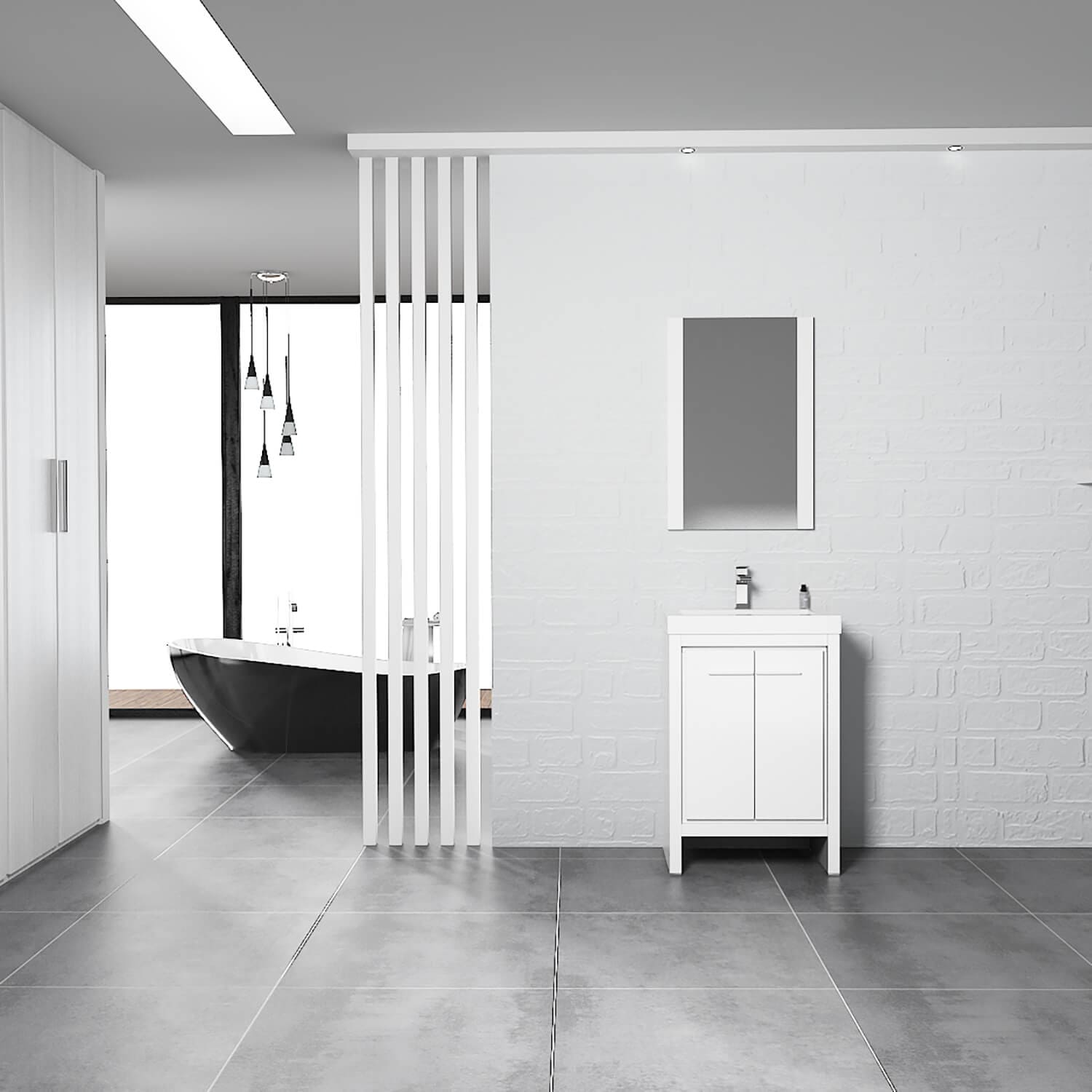 Milan 24" Bathroom Vanity  #size_24"  #color_glossy white 