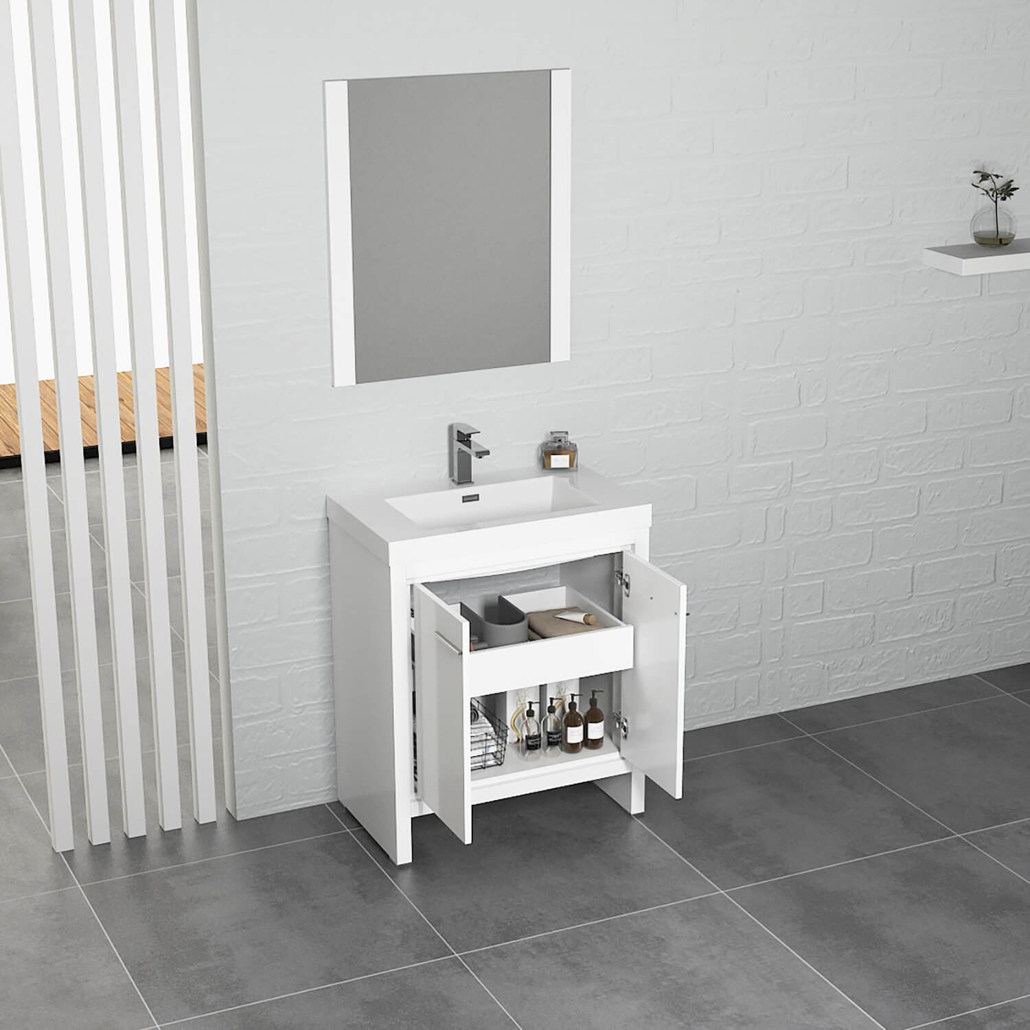 Milan 30" Bathroom Vanity  #size_30"  #color_glossy white 