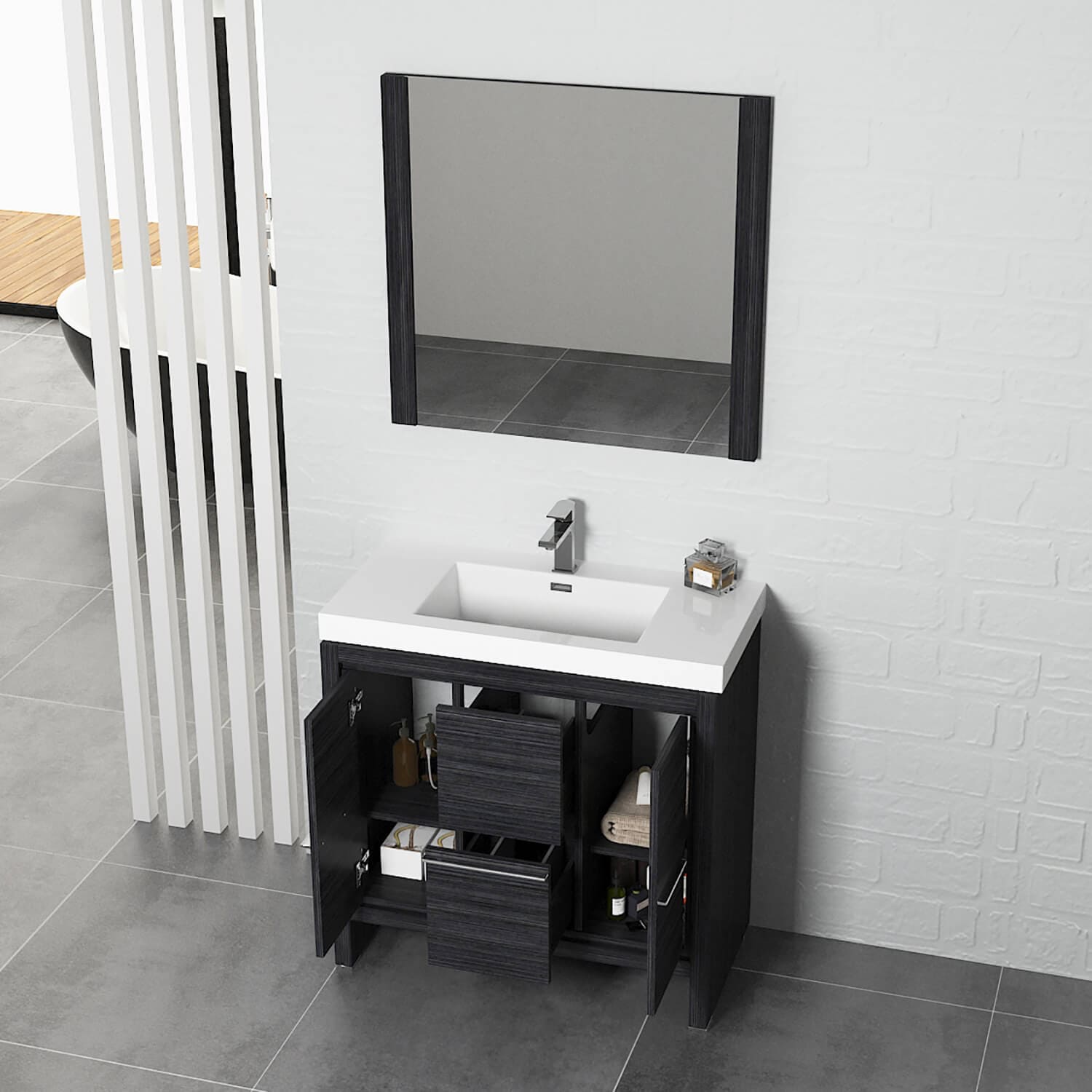 Milan 36" Bathroom Vanity  #size_36"  #color_silver grey  