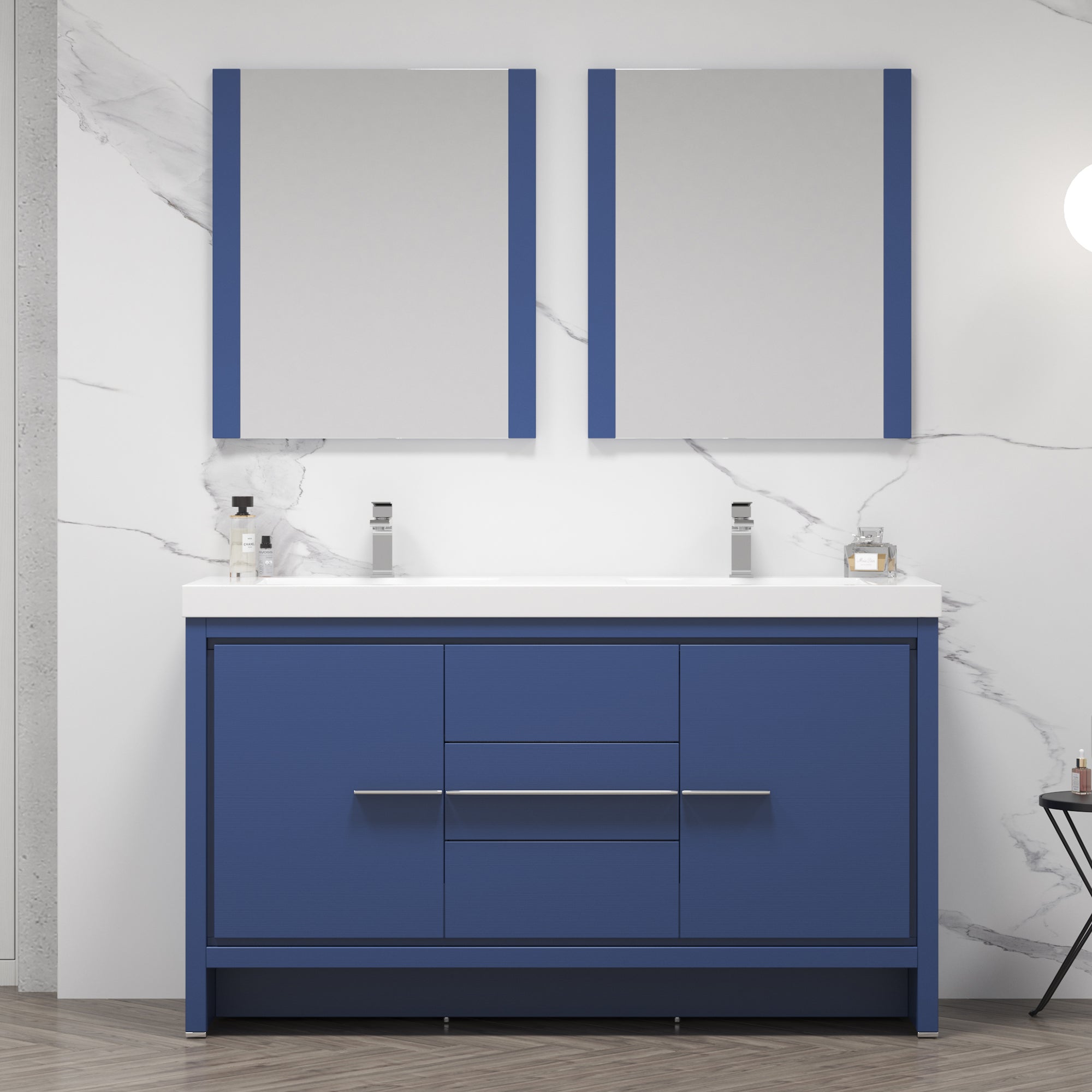 Milan 60" Bathroom Vanity  #size_60"  #color_navy blue