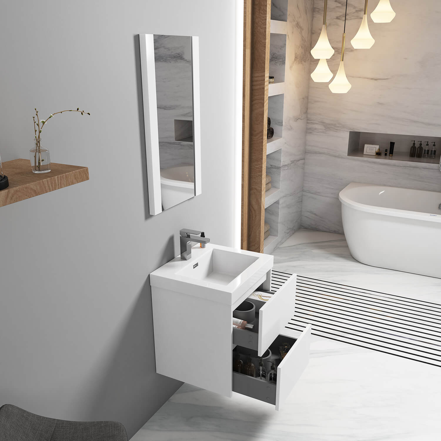 Valencia 20" Bathroom Vanity  #size_20"  #color_glossy white