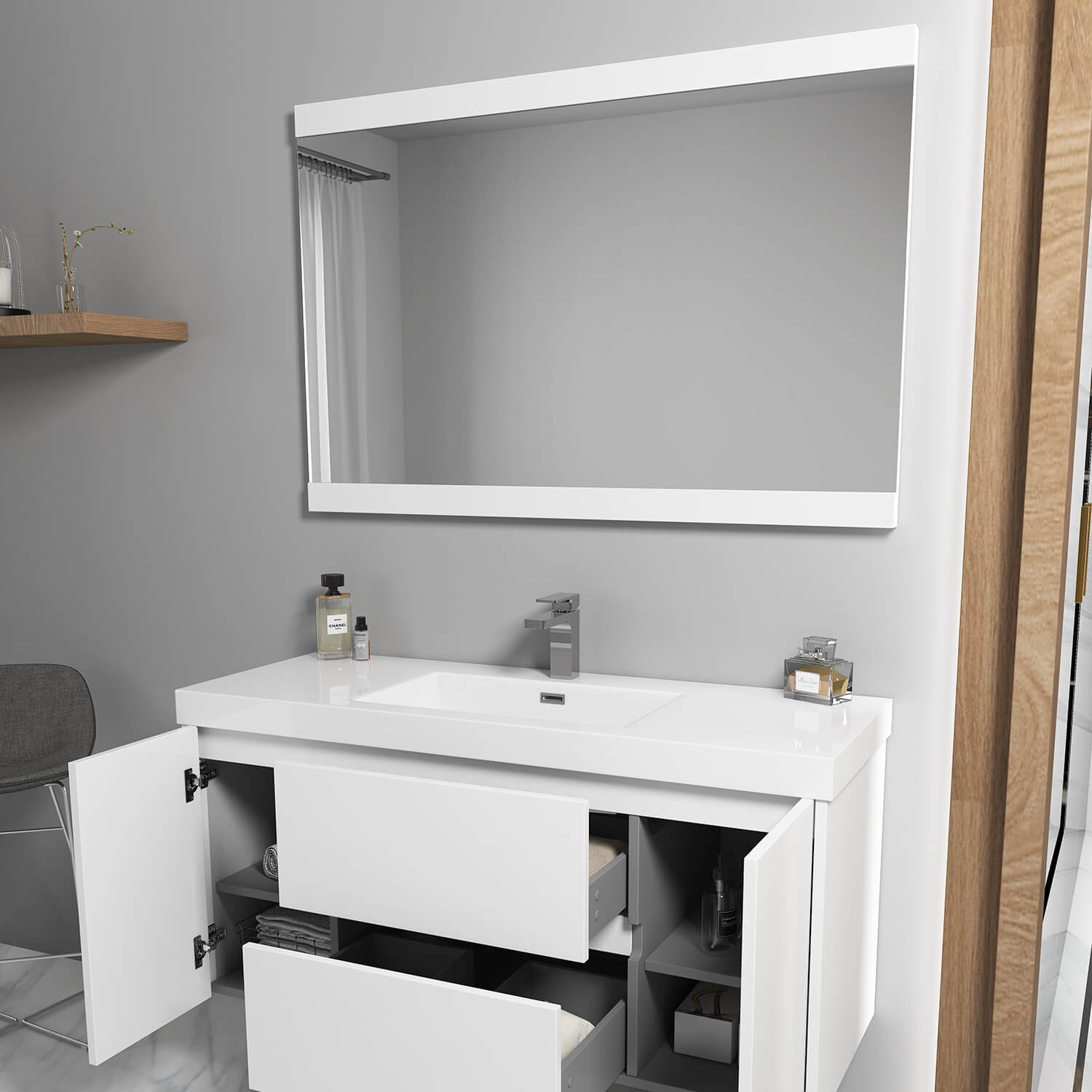 Valencia 48" Bathroom Vanity  #size_48"  #color_glossy white
