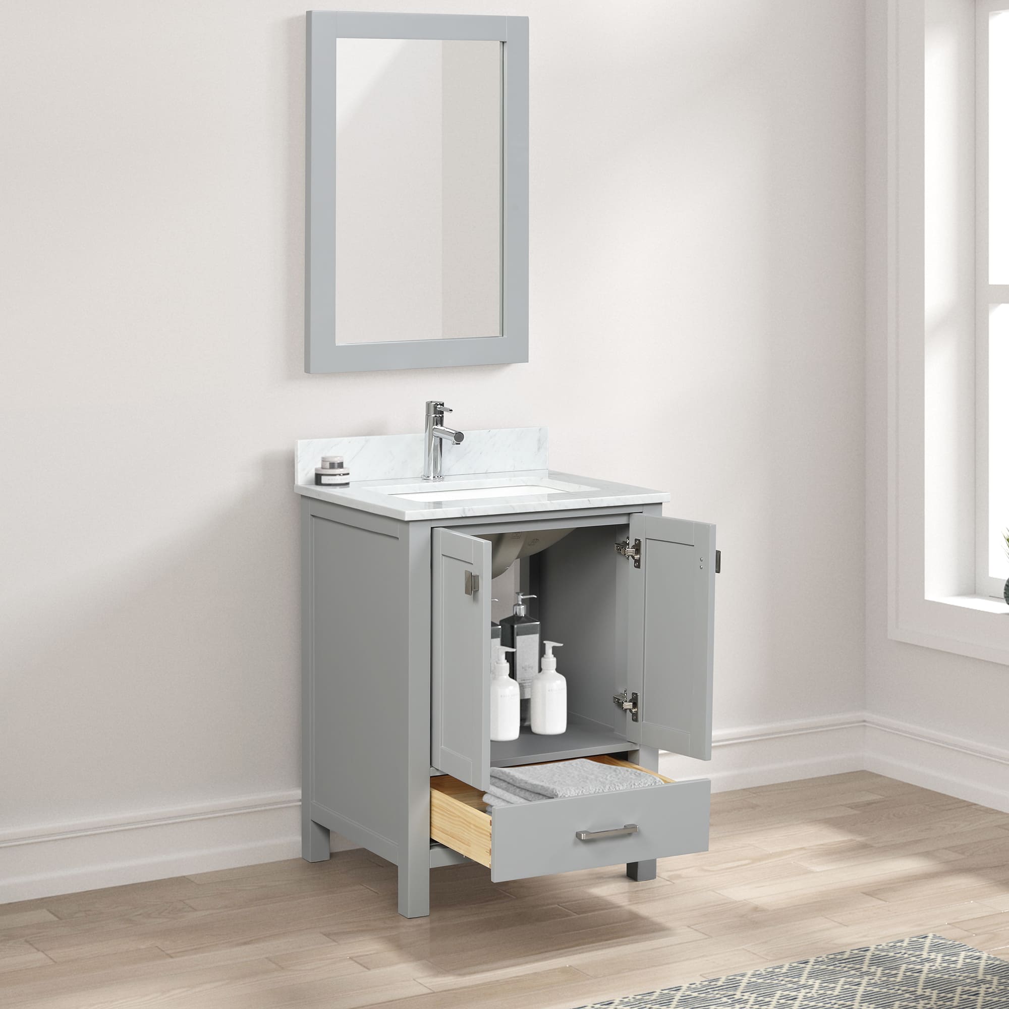 Geneva 24" Bathroom Vanity  #size_24"  #color_metal grey