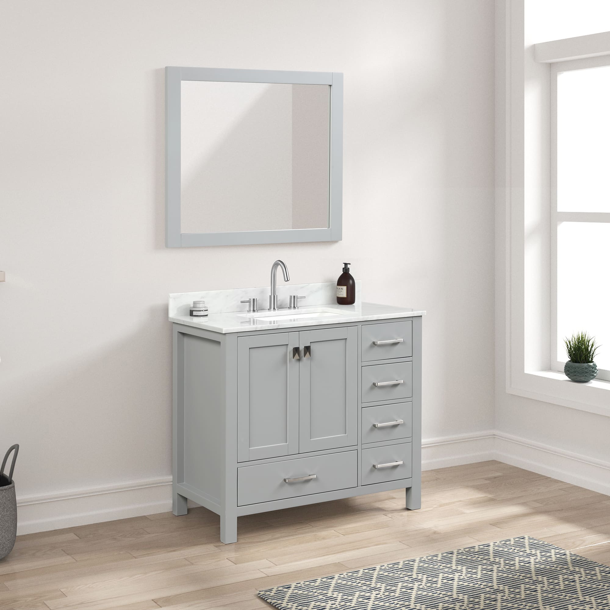 Geneva 36" Bathroom Vanity  #size_36"  #color_metal grey