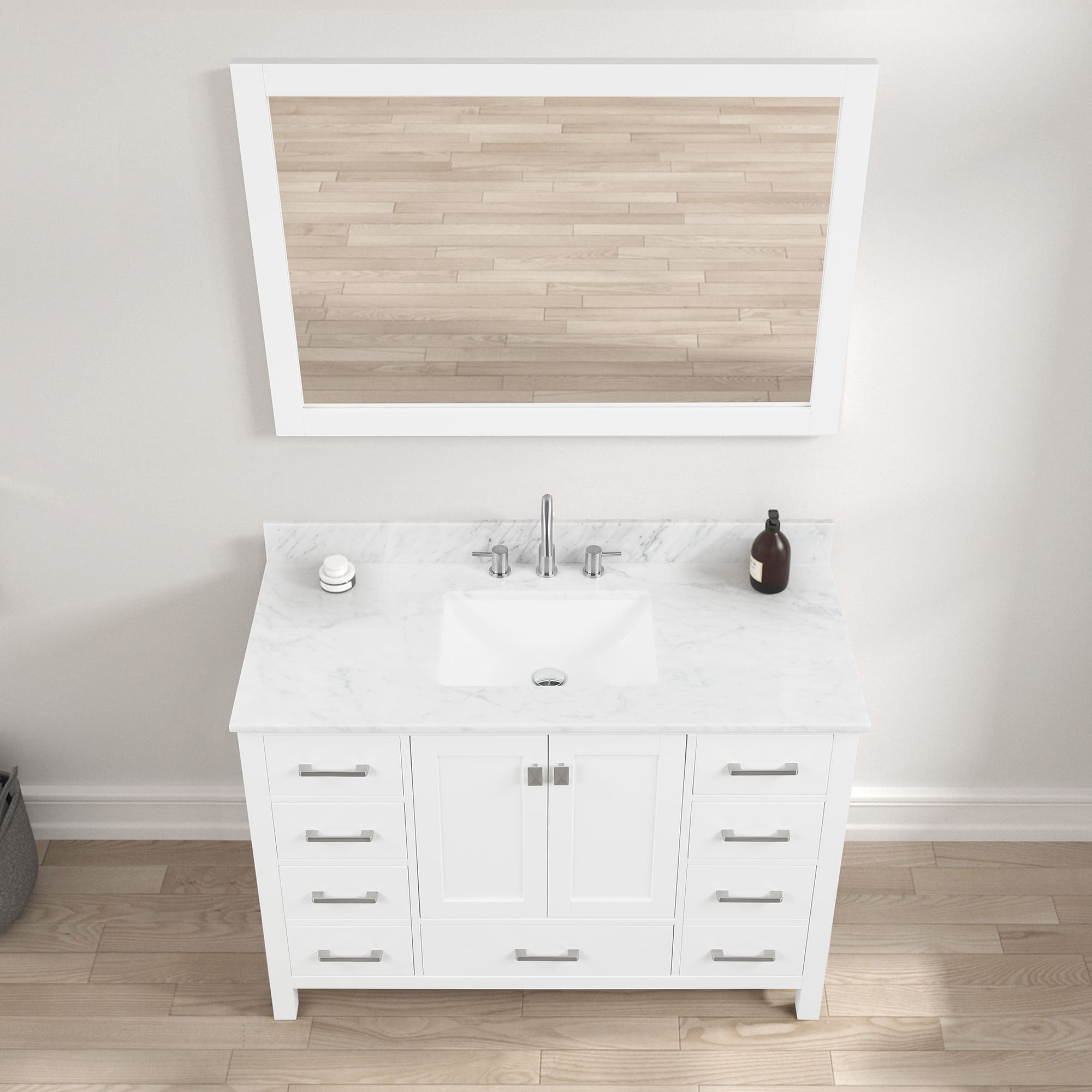 Geneva 48" Bathroom Vanity  #size_48"  #color_matte white 