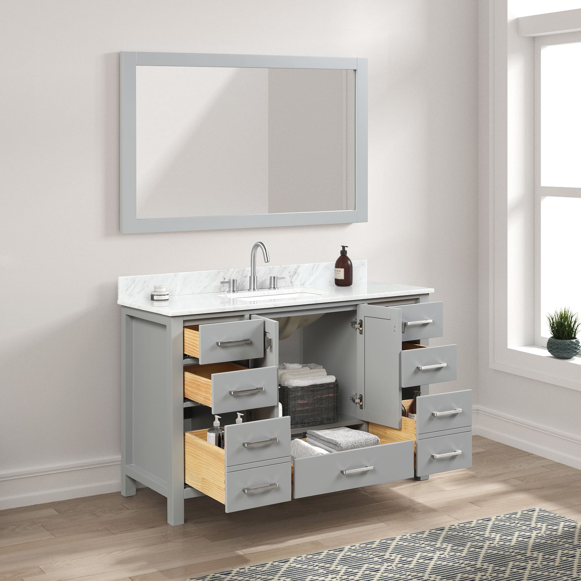 Geneva 48" Bathroom Vanity  #size_48"  #color_metal grey