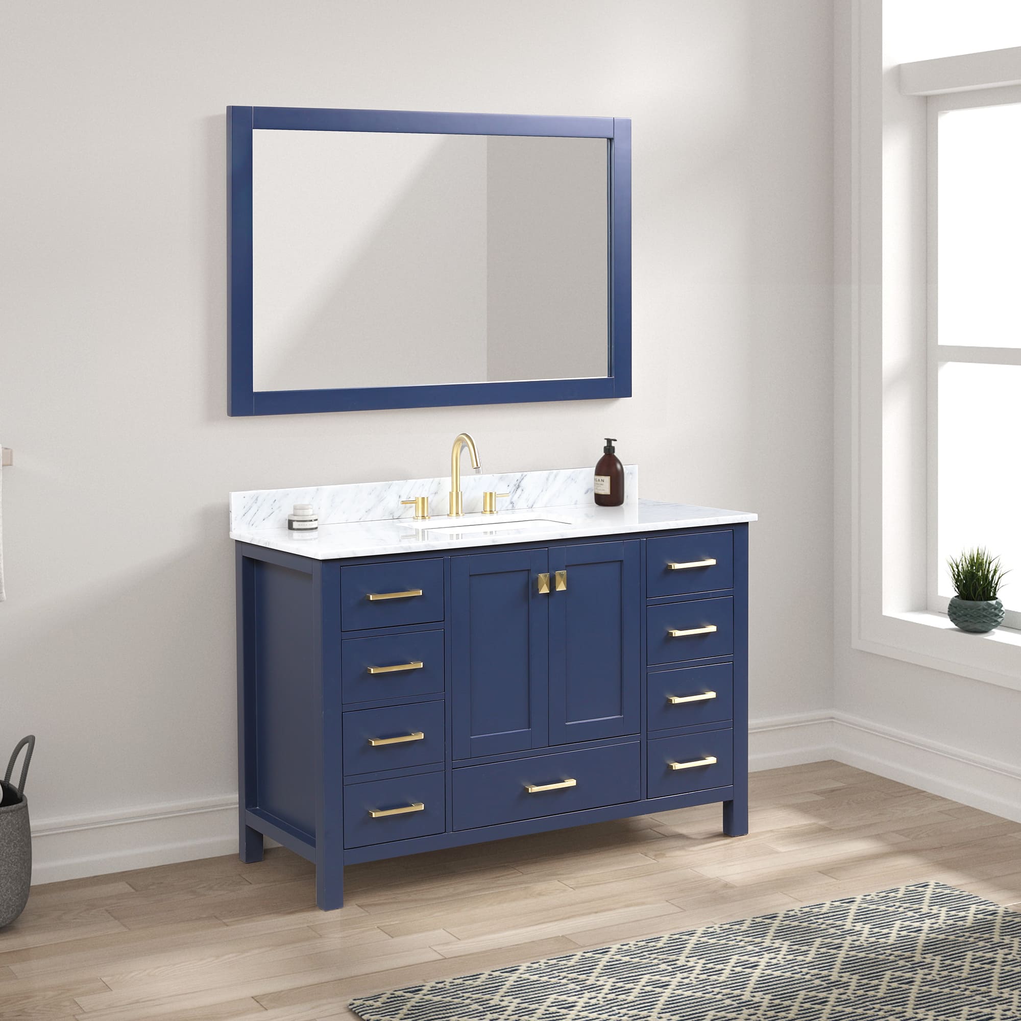 Geneva 48" Bathroom Vanity  #size_48"  #color_navy blue