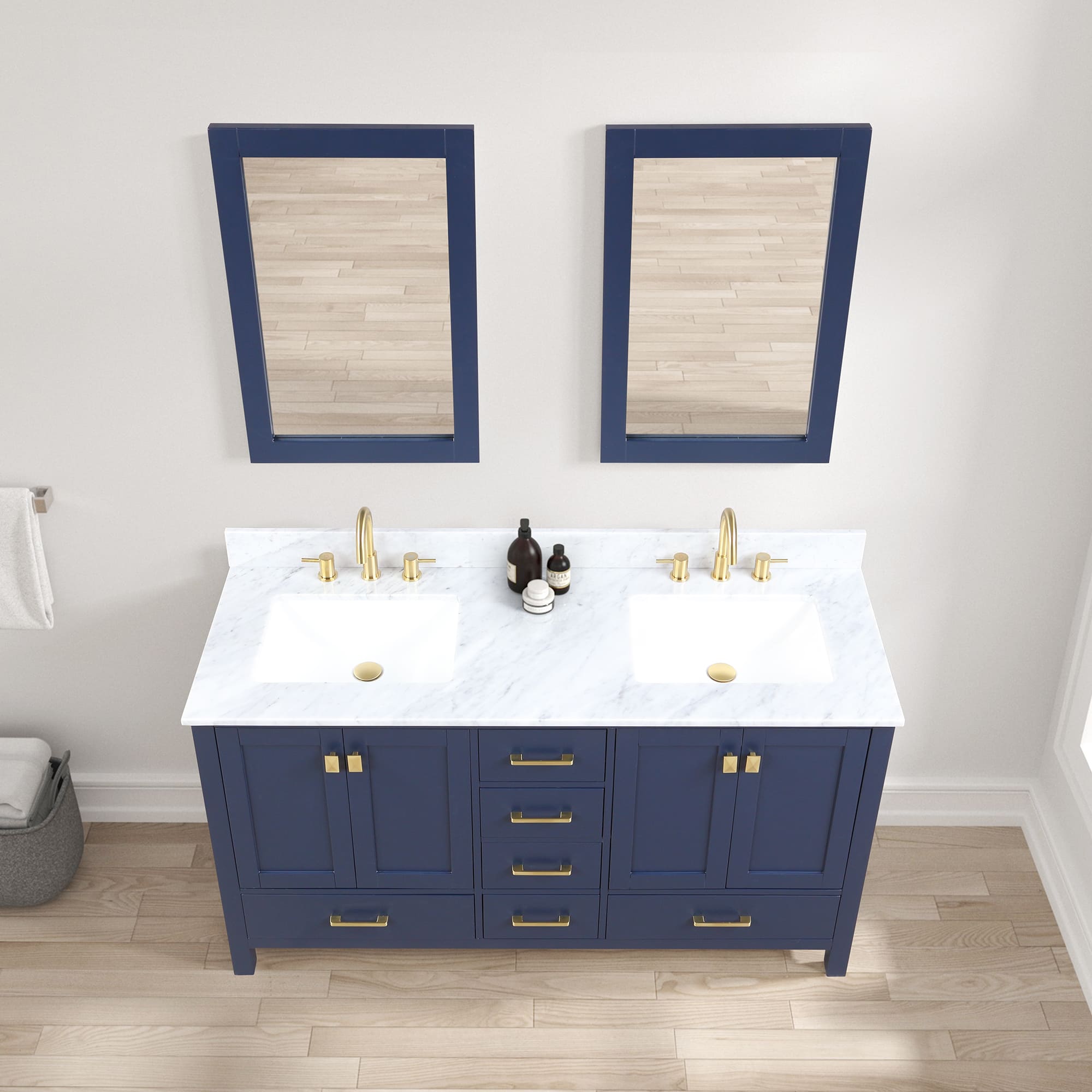 Geneva 60" Bathroom Vanity  #size_60"  #color_navy blue 