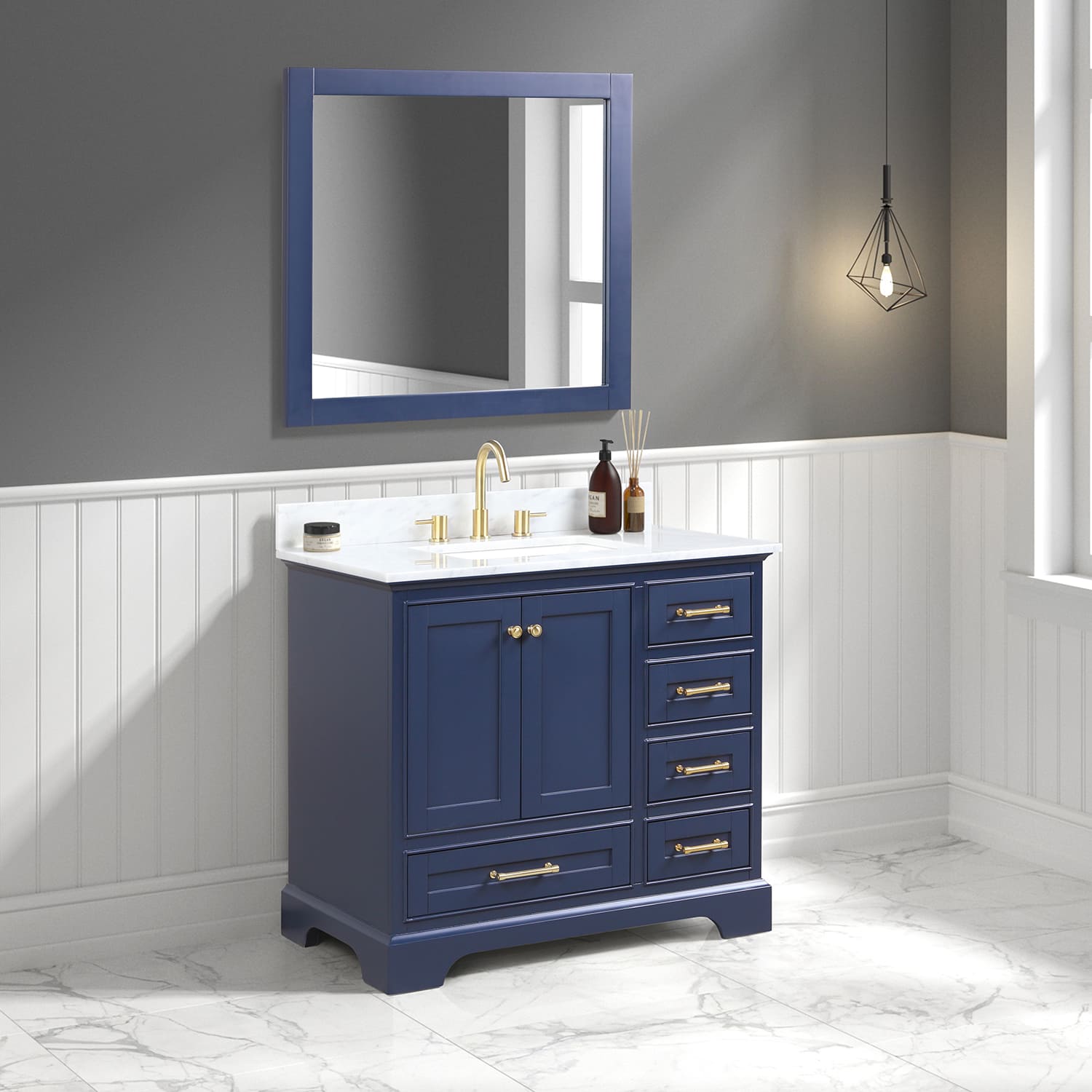 Copenhagen 36" Bathroom Vanity  #size_36"  #color_navy blue