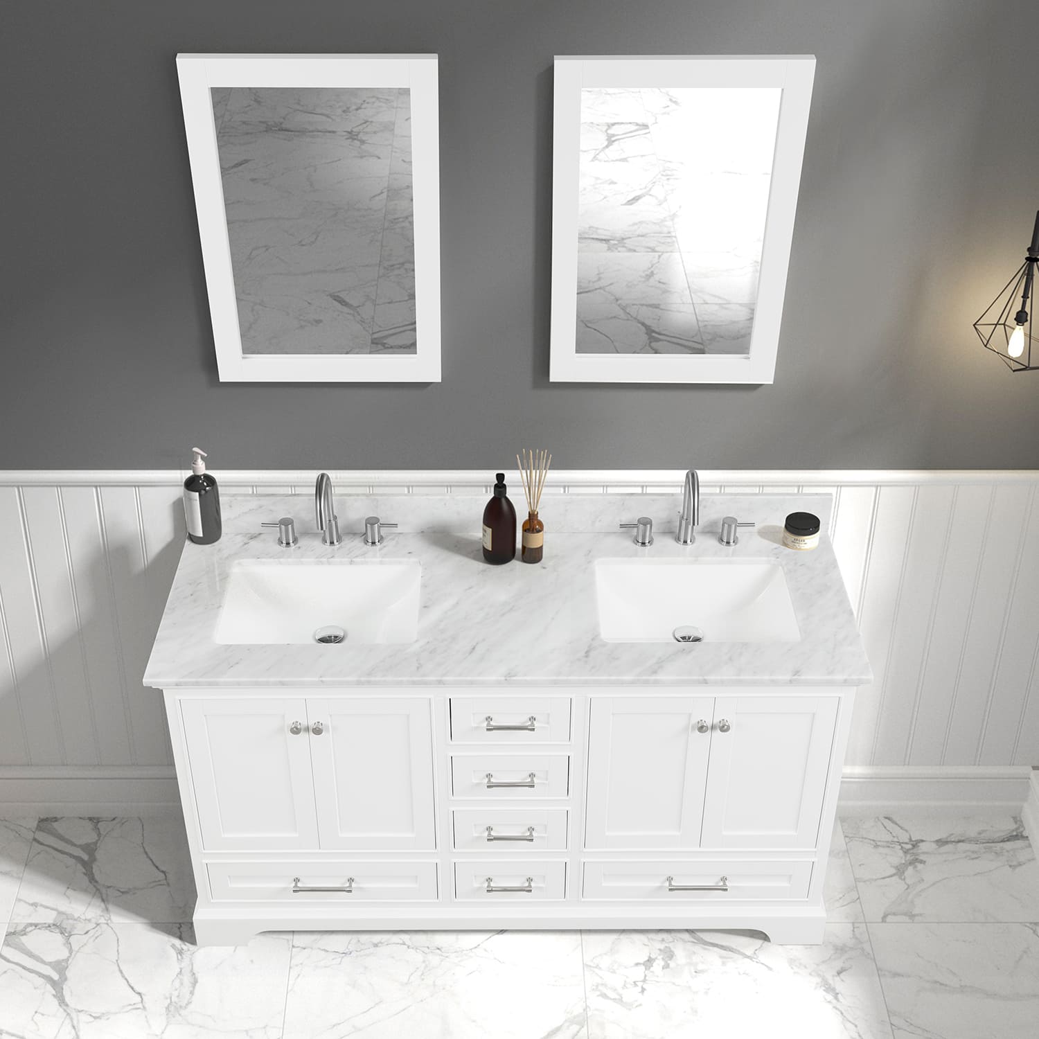 Copenhagen 60" Bathroom Vanity  #size_60"  #color_matte white