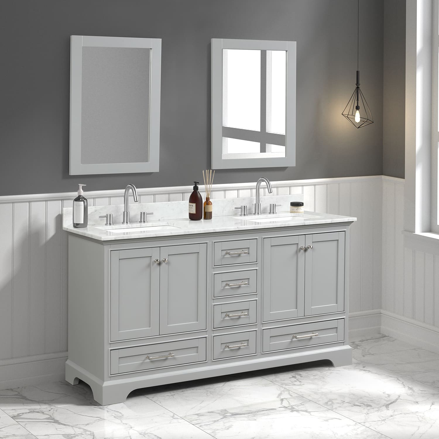 Copenhagen 60" Bathroom Vanity  #size_60"  #color_metal grey