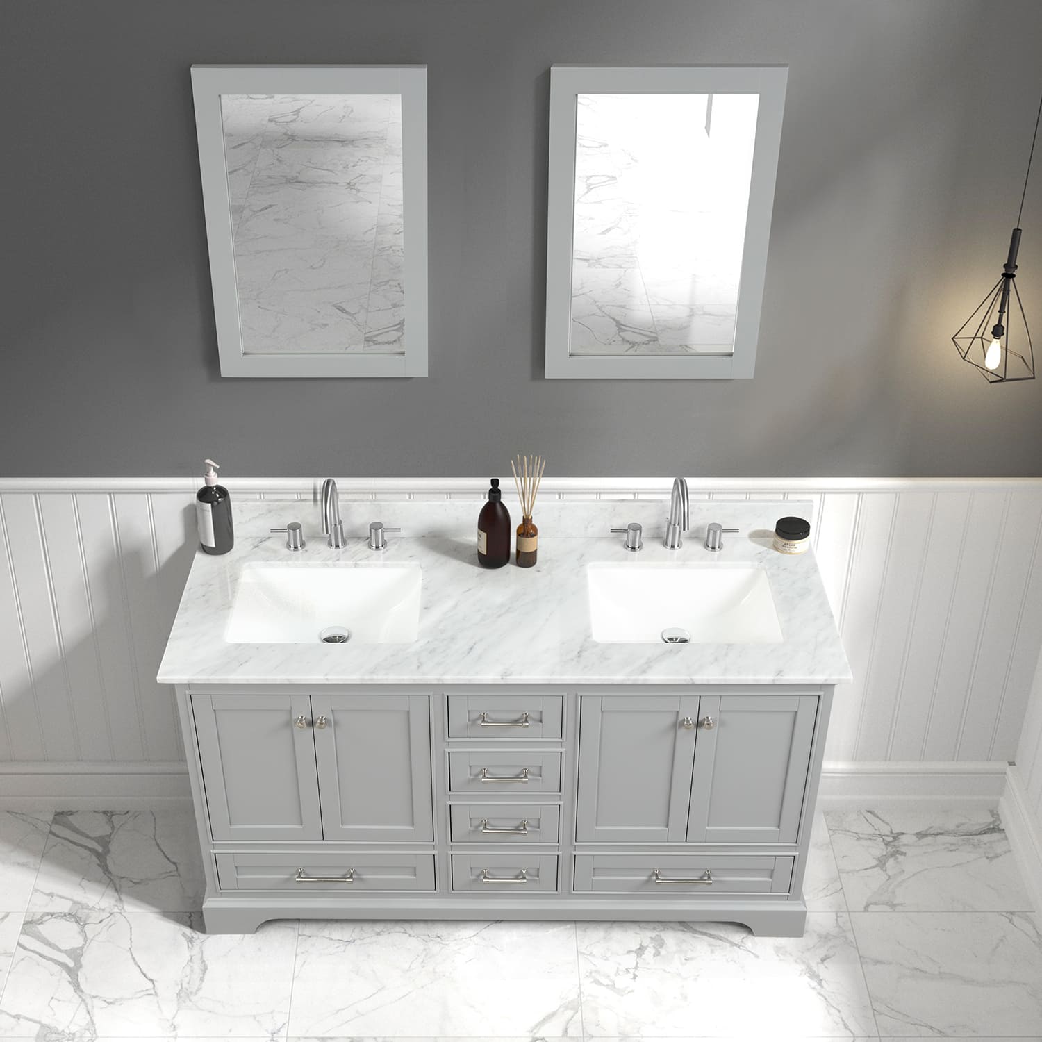 Copenhagen 60" Bathroom Vanity  #size_60"  #color_metal grey