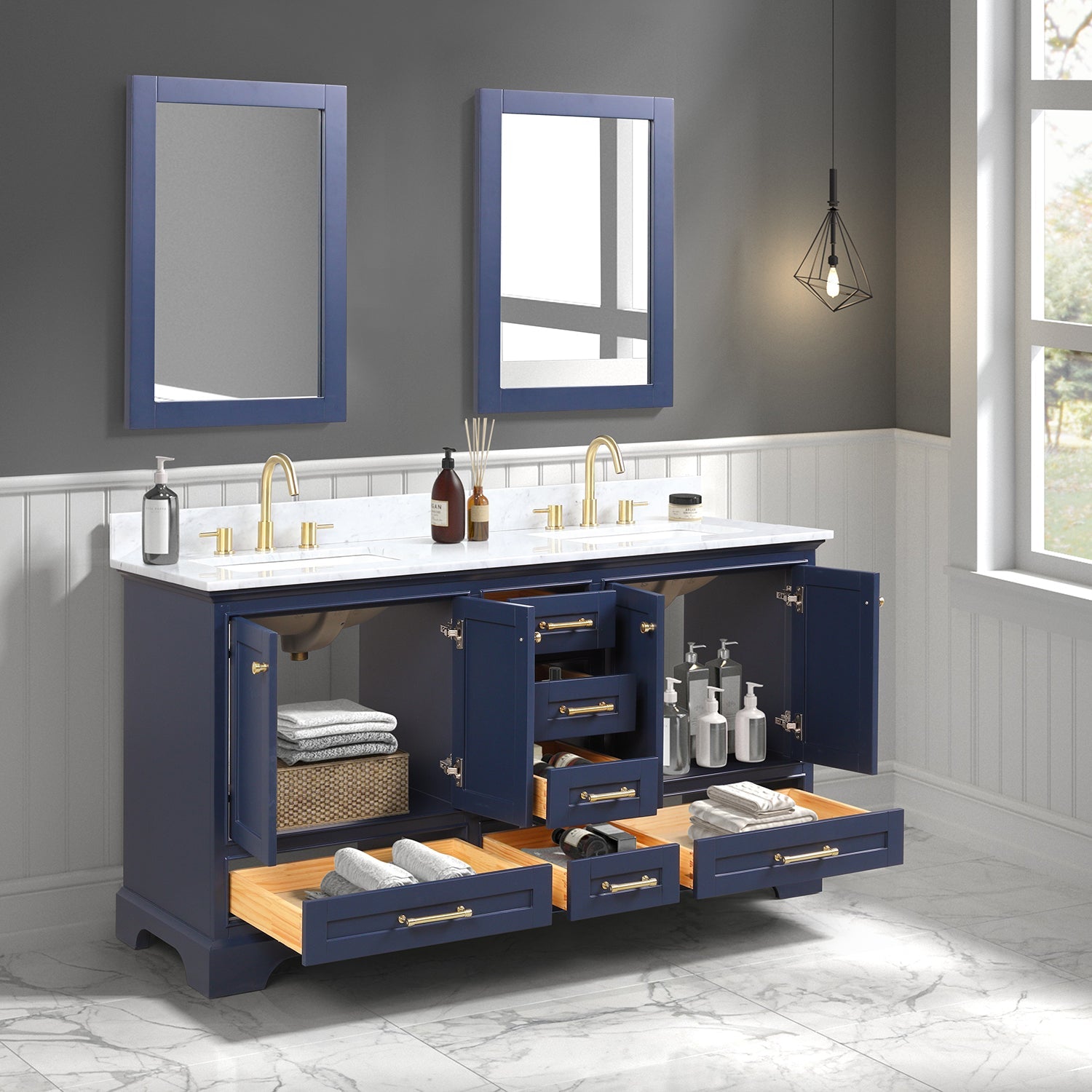 Copenhagen 60" Bathroom Vanity  #size_60"  #color_navy blue