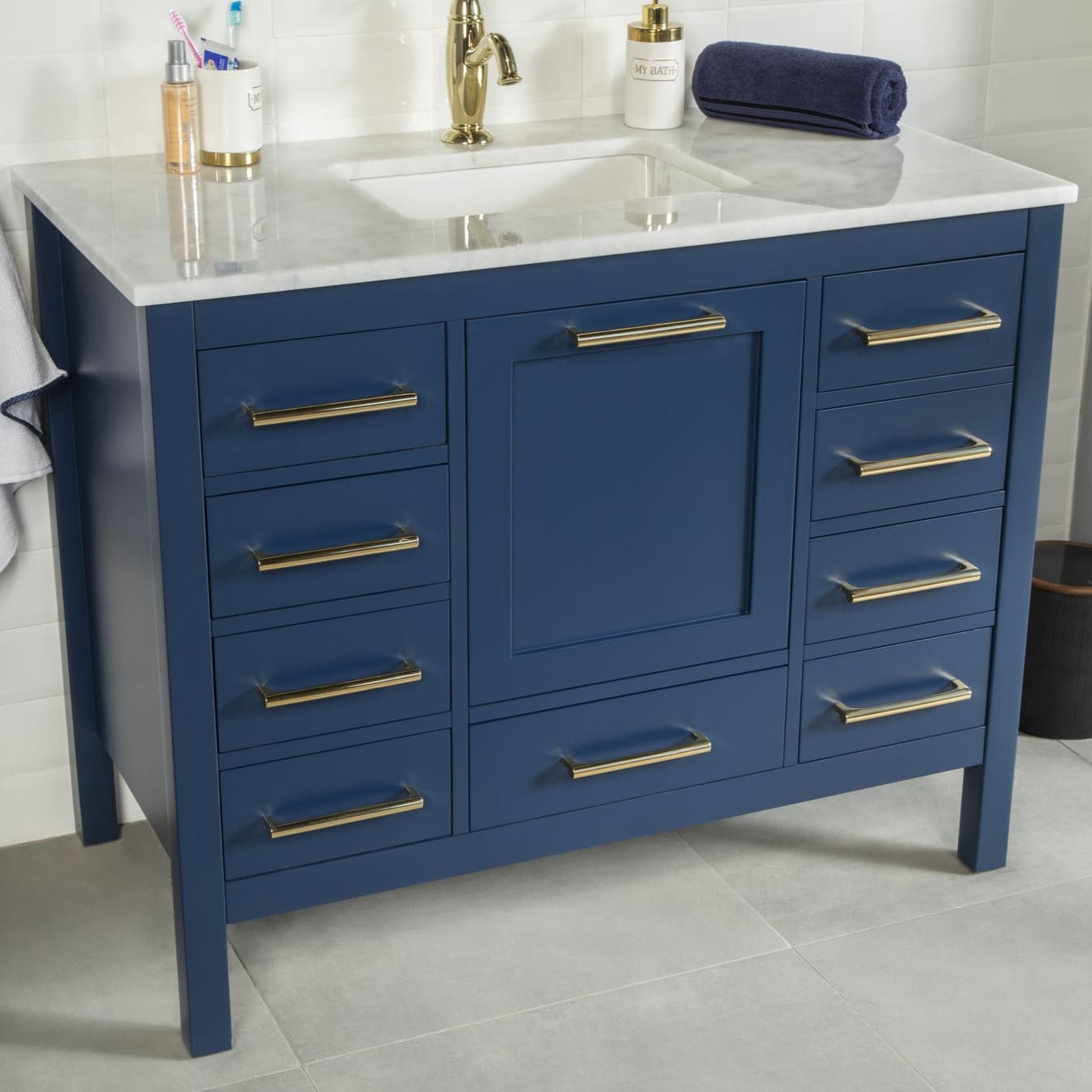 Ahley Bathroom Vanity Homelero 42"  #size_42"  #color_blue  #hardware_brass