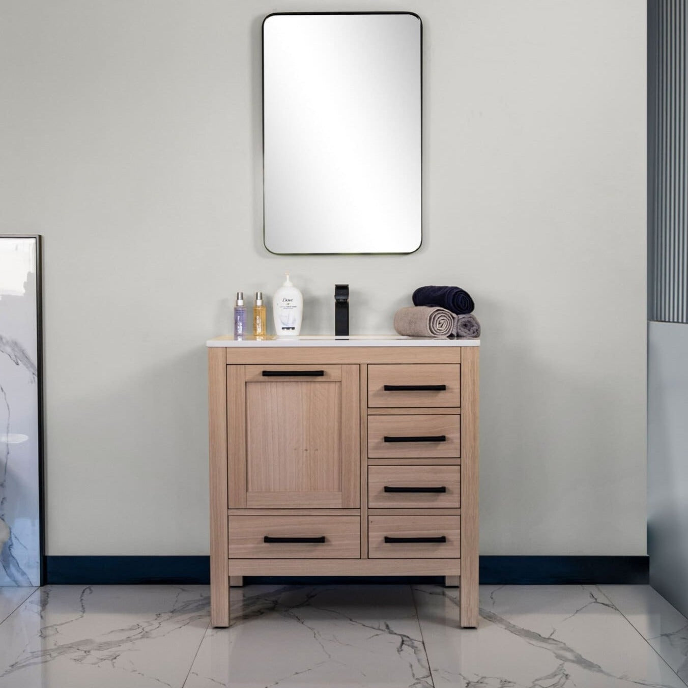 Ahley Bathroom Vanity Homelero 30"  #size_30"  #color_natural oak  #hardware_black