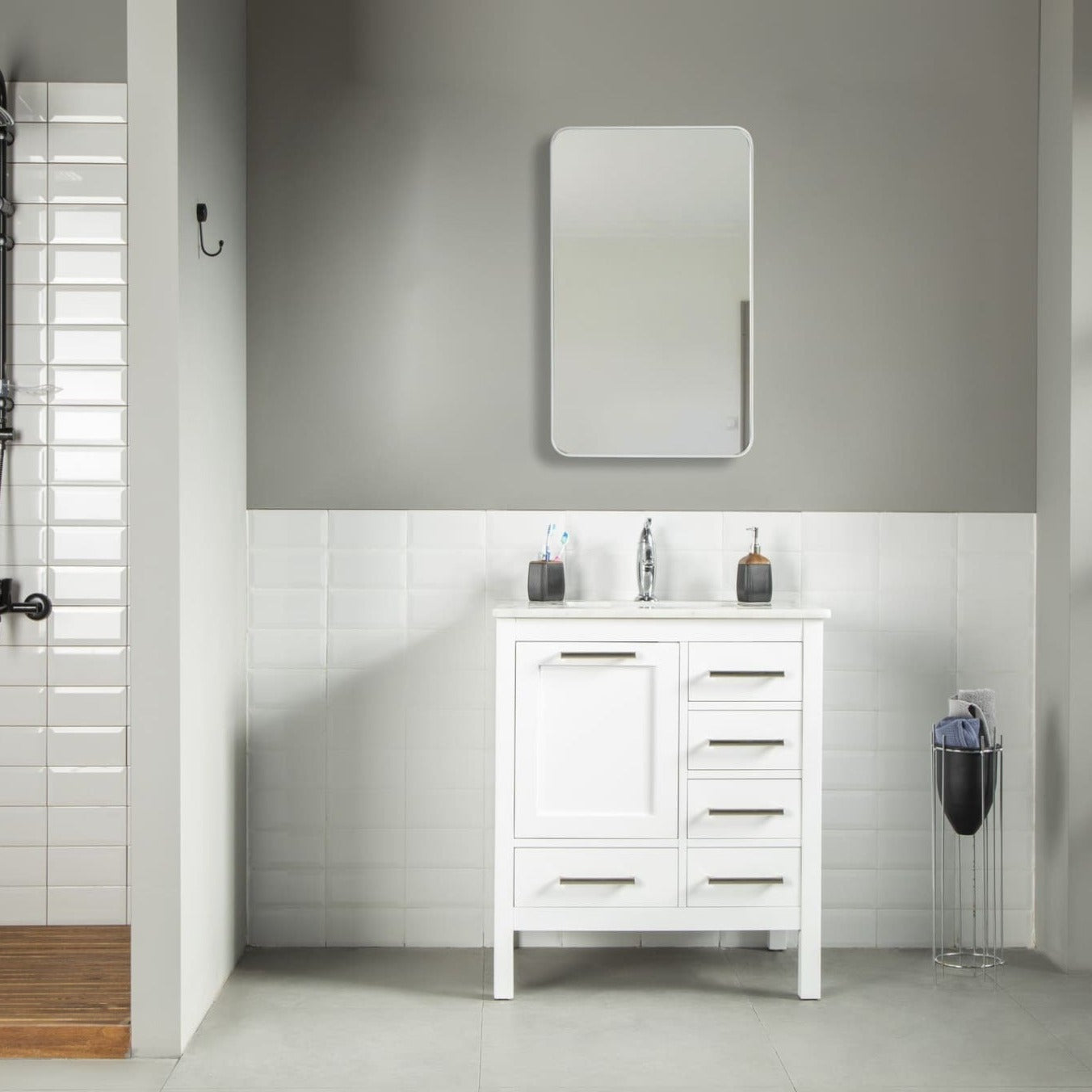 Ahley Bathroom Vanity Homelero 30"  #size_30"  #color_white  #hardware_brushed nickel